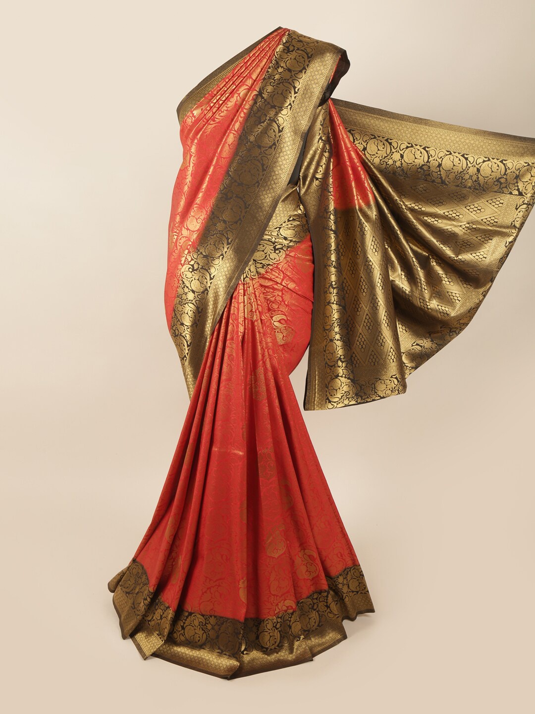 

Pothys Red & Brown Woven Design Banarasi Saree
