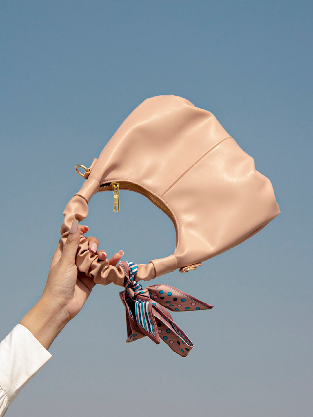 

Kazo Beige PU Structured Shoulder Bag