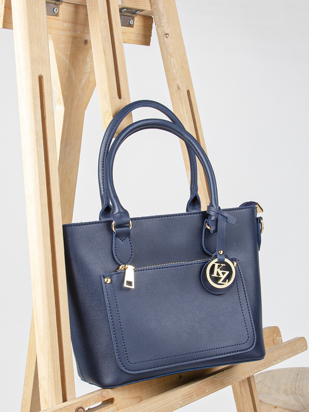

Kazo Blue PU Structured Handheld Bag