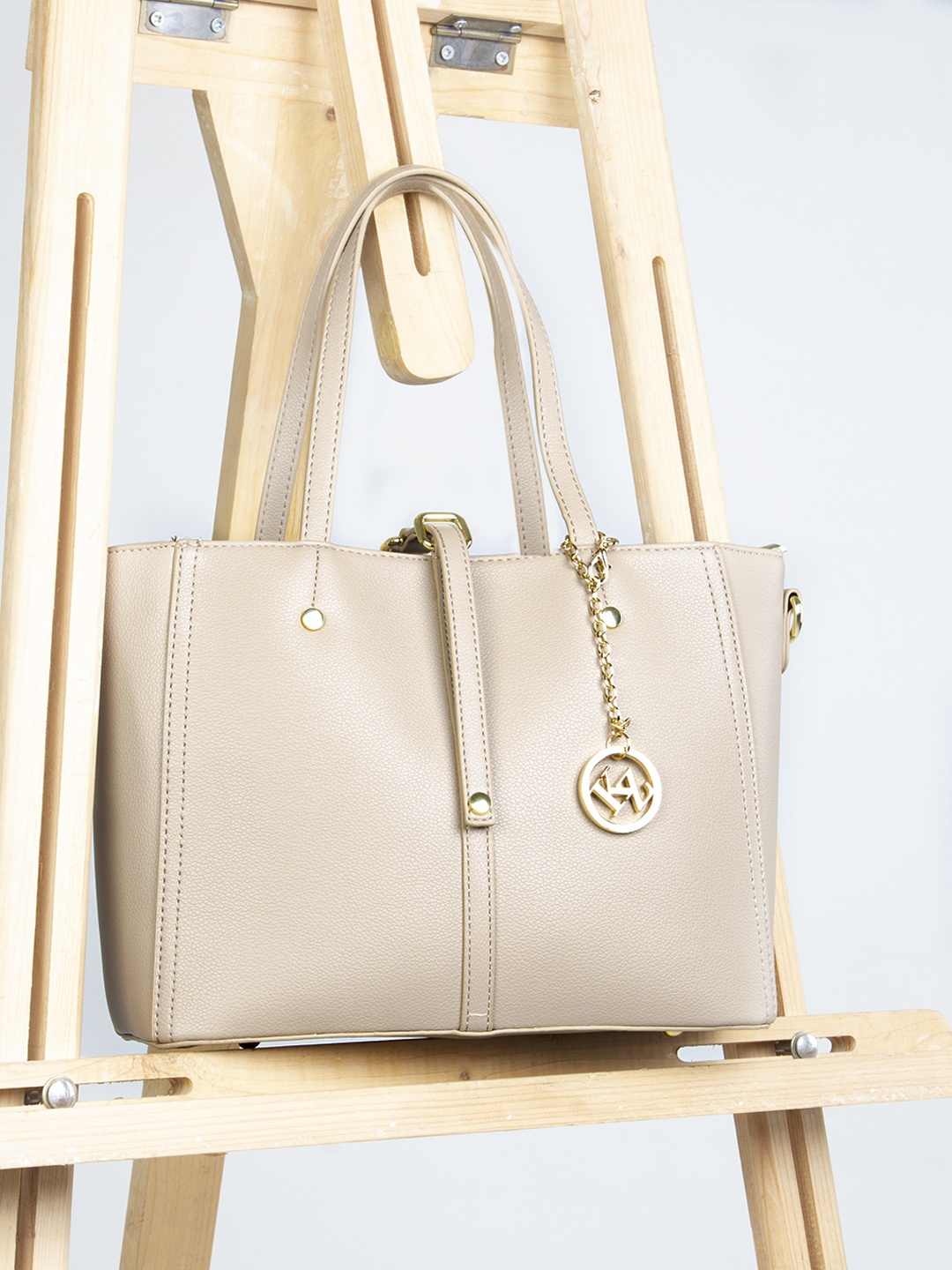 

Kazo Beige PU Shopper Tote Bag