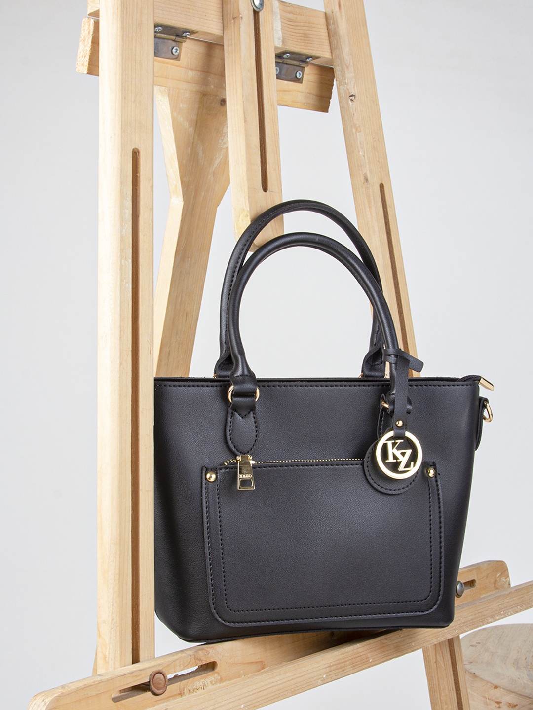 

Kazo Black PU Structured Handheld Bag
