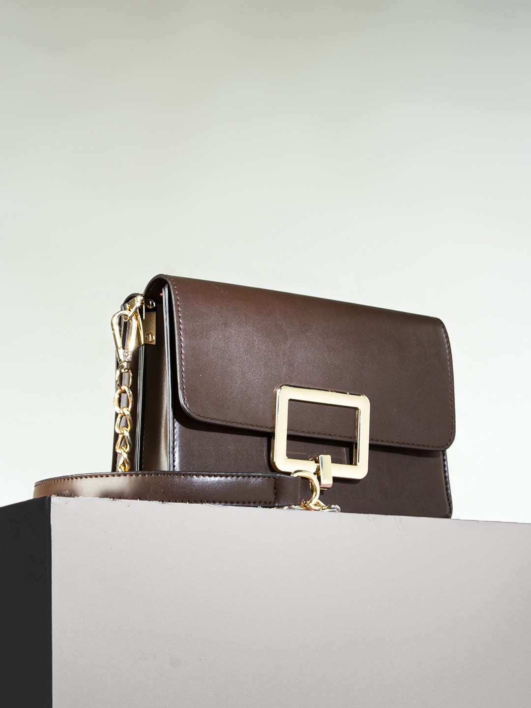 

Kazo Brown PU Structured Sling Bag