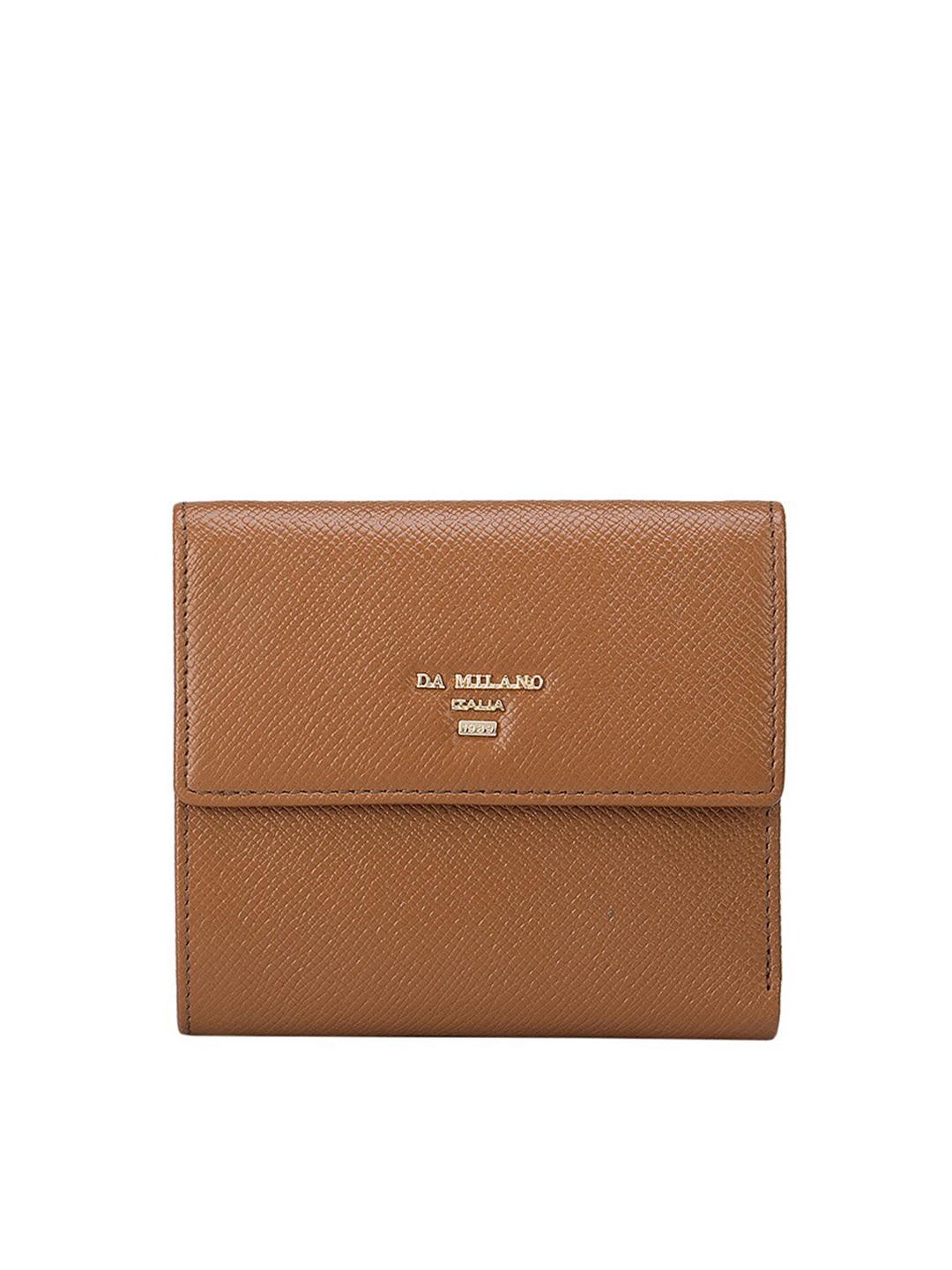 

Da Milano Women Brown Textured Leather Three Fold Wallet