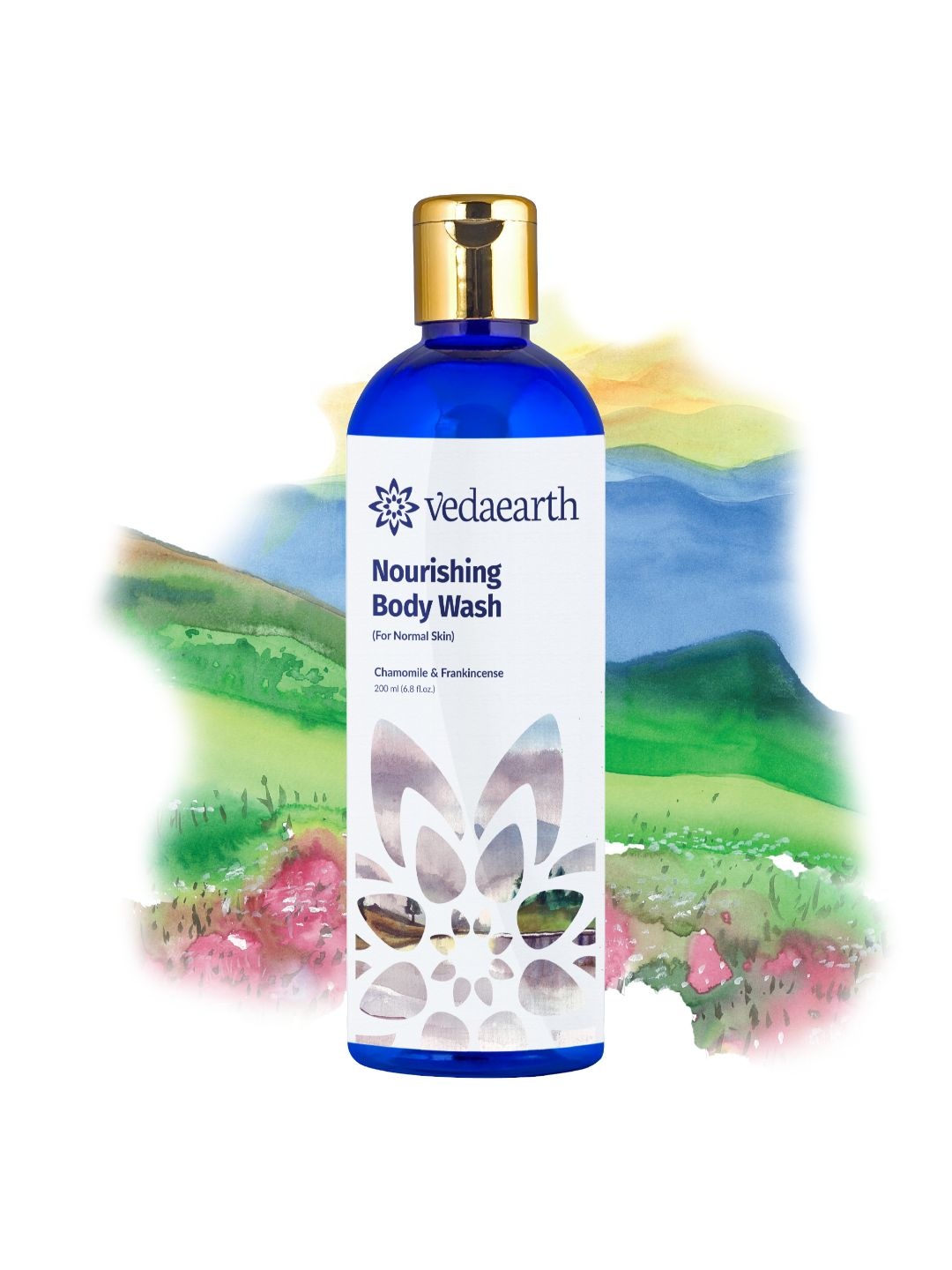 

VEDAEARTH Nourishing Body Wash with Chamomile & Frankincense 200 ml, Blue