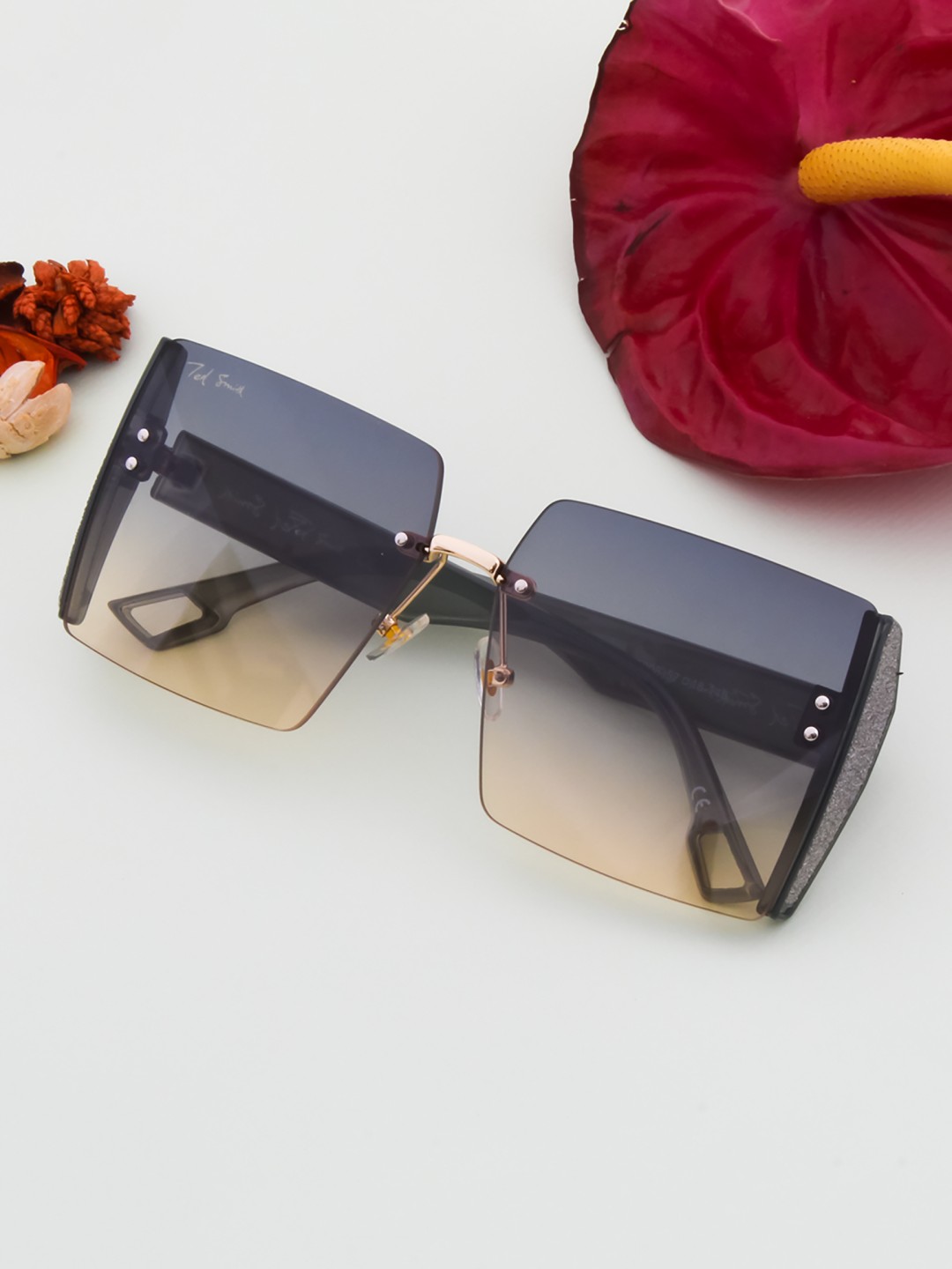 

Ted Smith Unisex Green UV Protected Square Sunglasses PARIS_C6-Green