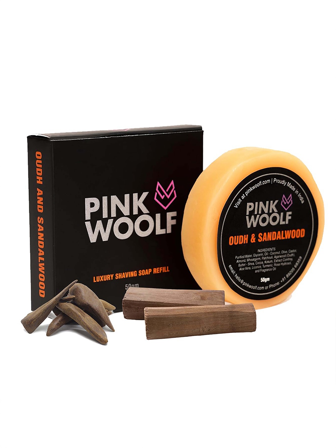 

PINK WOOLF Oudh & Sandalwood Shaving Soap, Orange