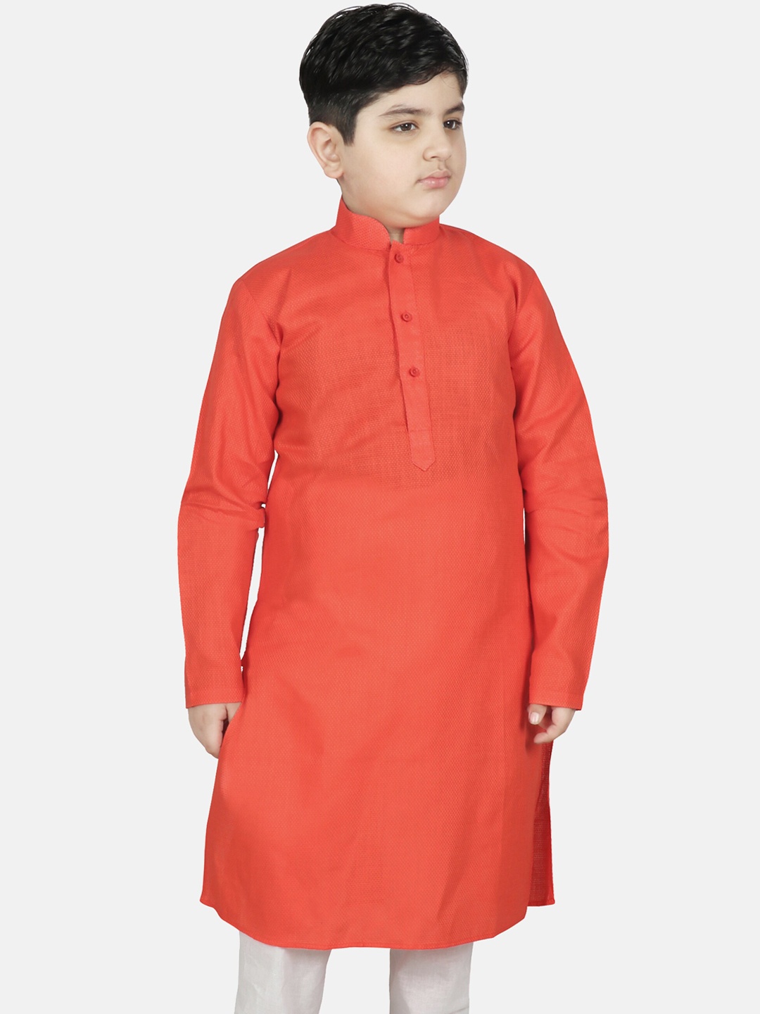 

SG YUVRAJ Boys Orange Solid Kurta