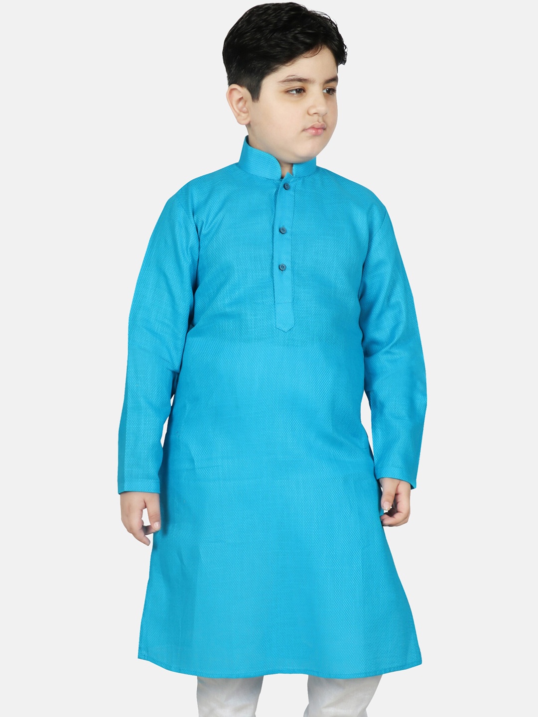 

SG YUVRAJ Boys Turquoise Blue Cotton Kurta