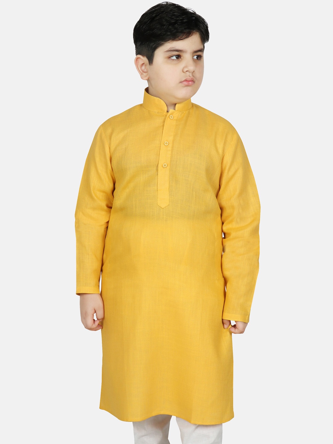 

SG YUVRAJ Boys Yellow Thread Work Kurta