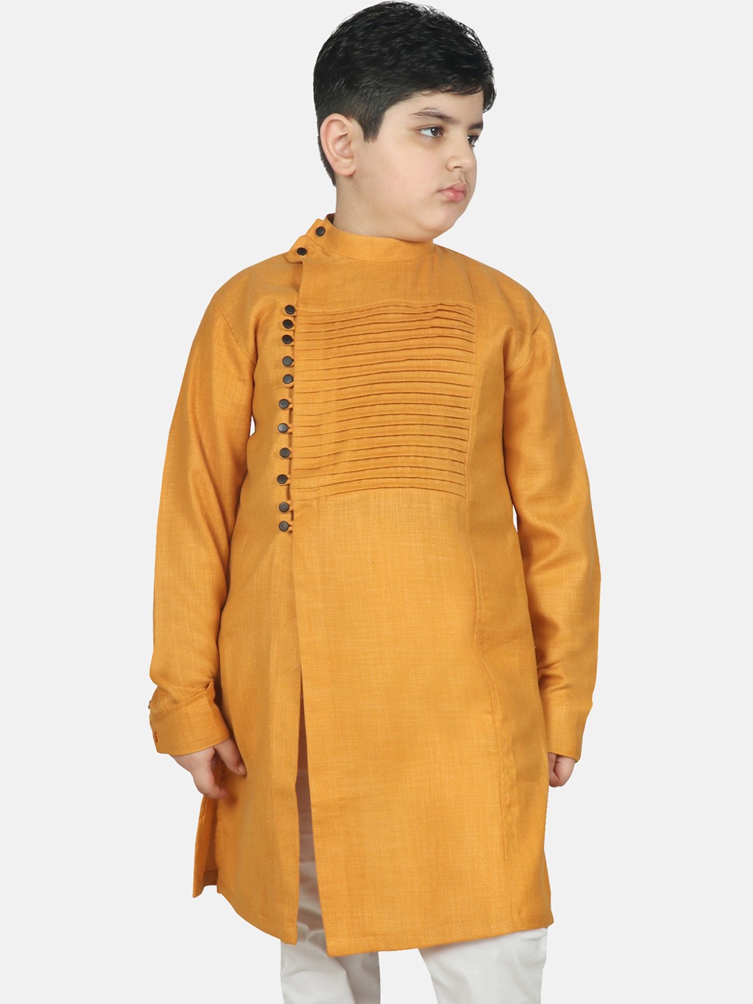 

SG YUVRAJ Boys Mustard Yellow Thread Work Kurta