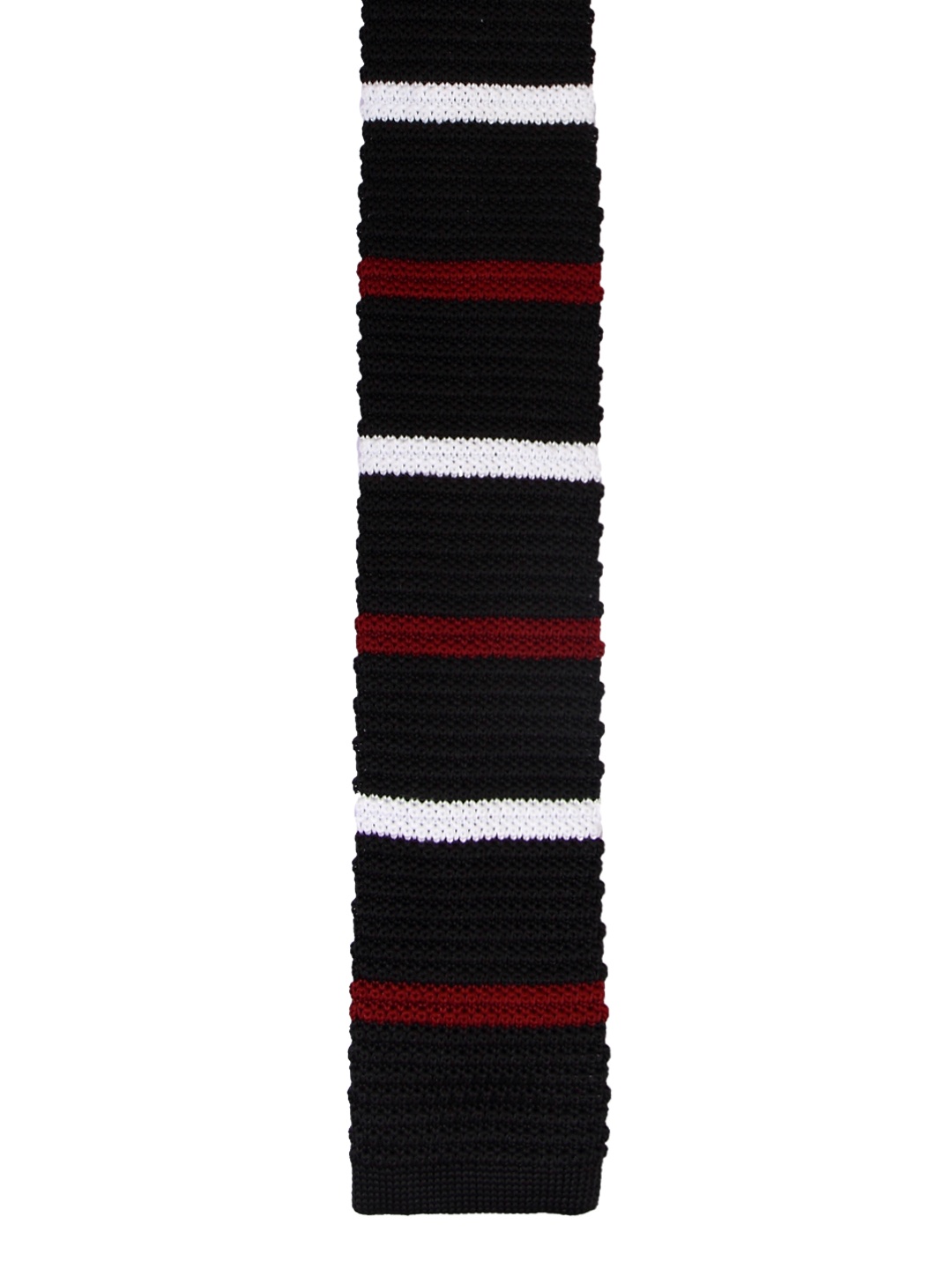

Tossido Black & White Striped Knitted Tie