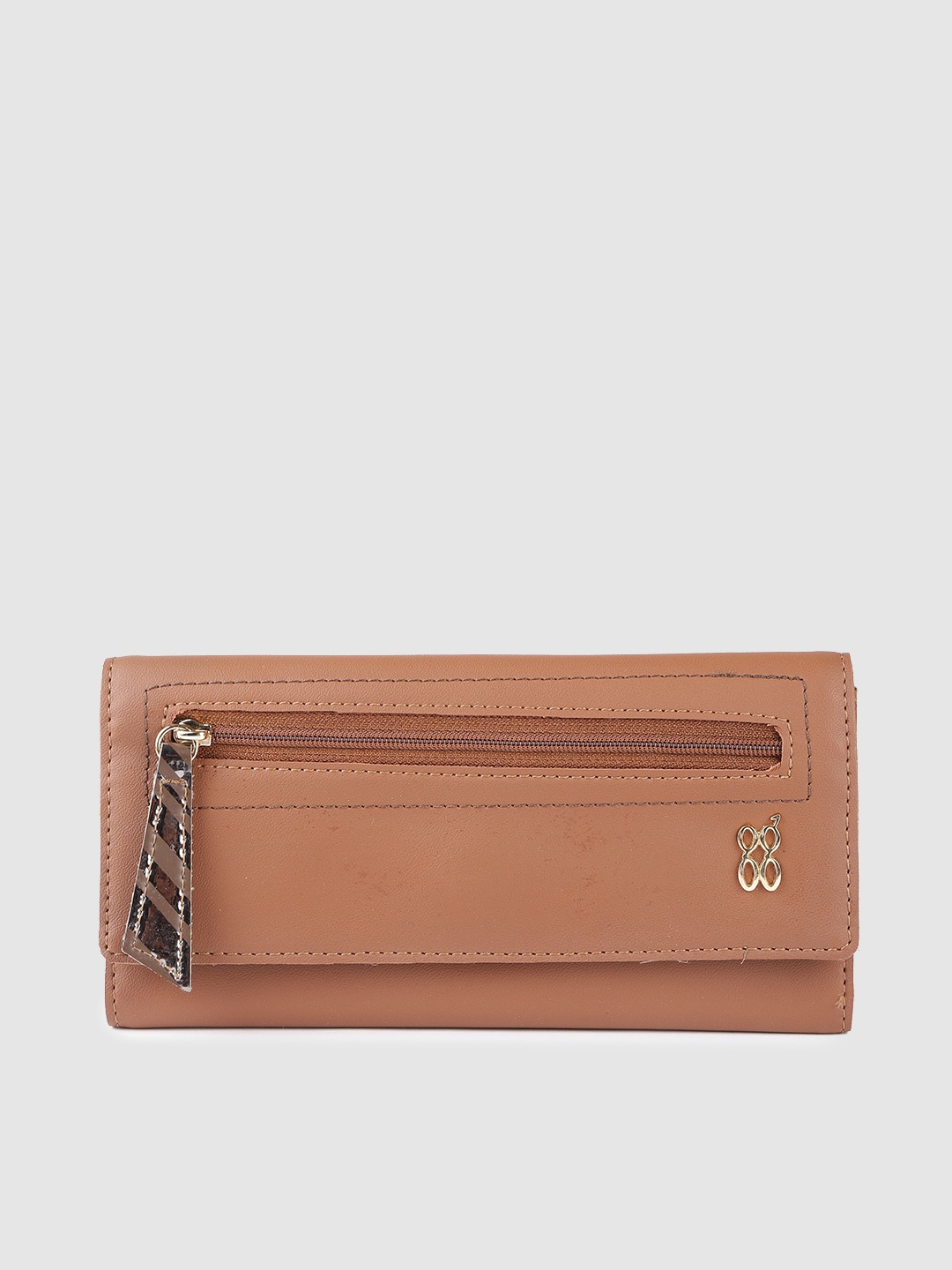 

Baggit Women Tan Brown LWXE VERTY M E SILVY Three Fold Wallet