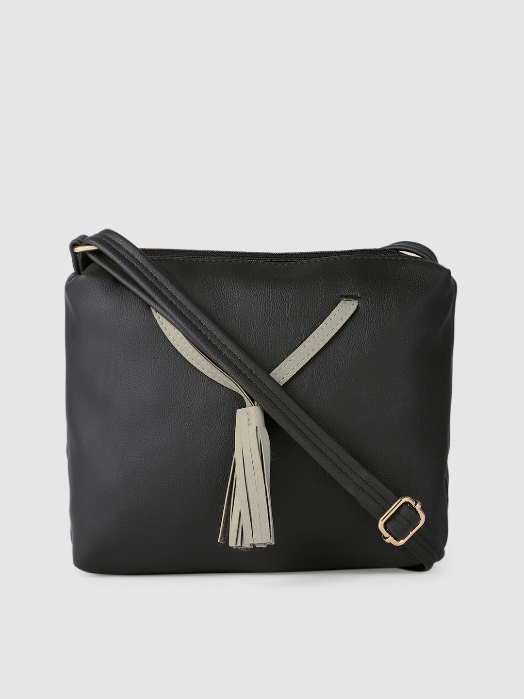 

Baggit Women Black Solid Tasselled Sling Bag