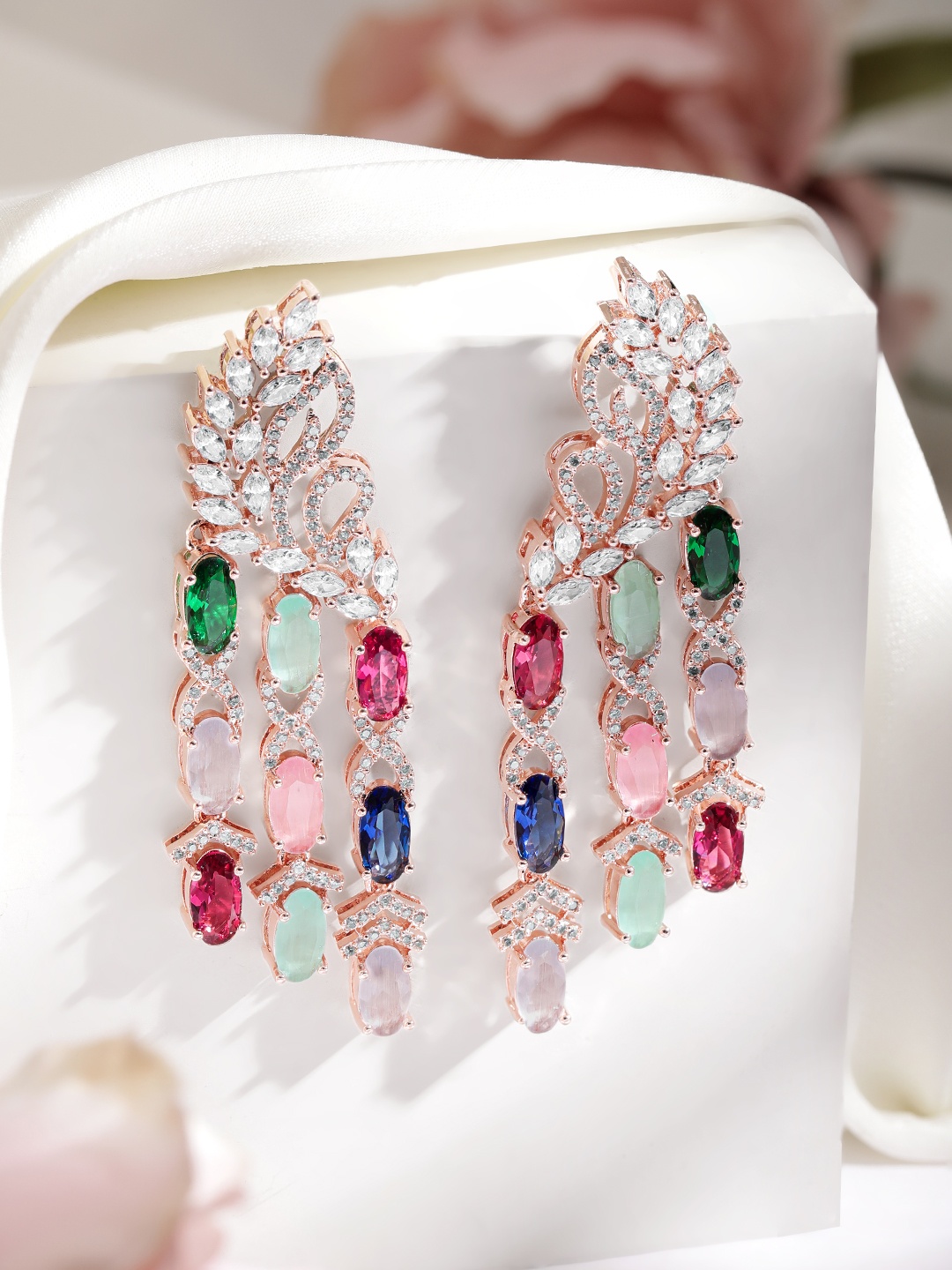 

Rubans Gold-Toned Contemporary Drop Earrings