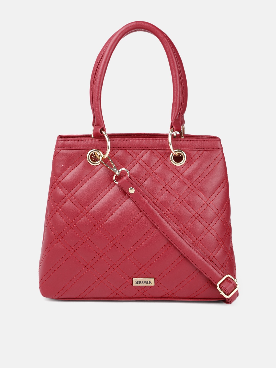 

Anouk Maroon Structured Shoulder Bag with Quilted
