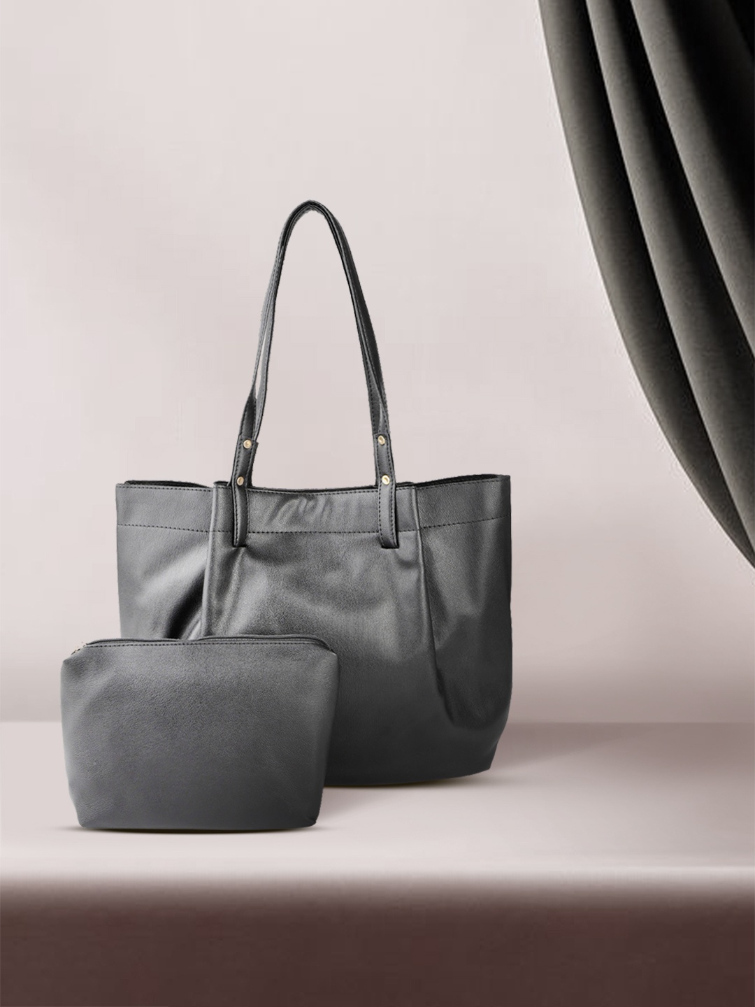 

ether Black Solid Shoulder Bag with Pouch