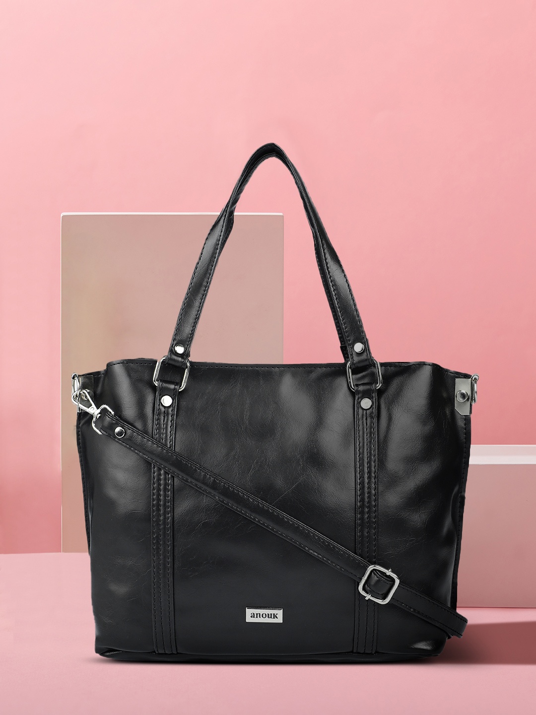 

Anouk Black Solid Shoulder Bag