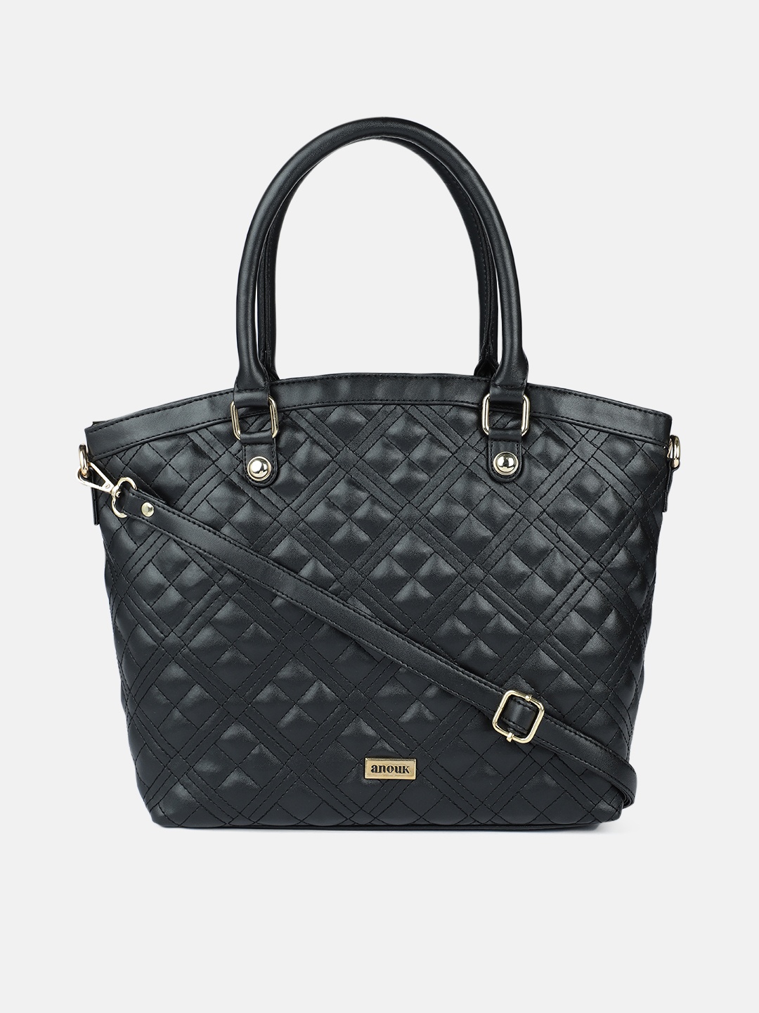 

Anouk Black Diamond Quilted Handheld Bag