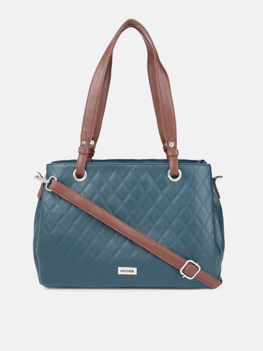 

Anouk Teal Structured Shoulder Bag with Quilted