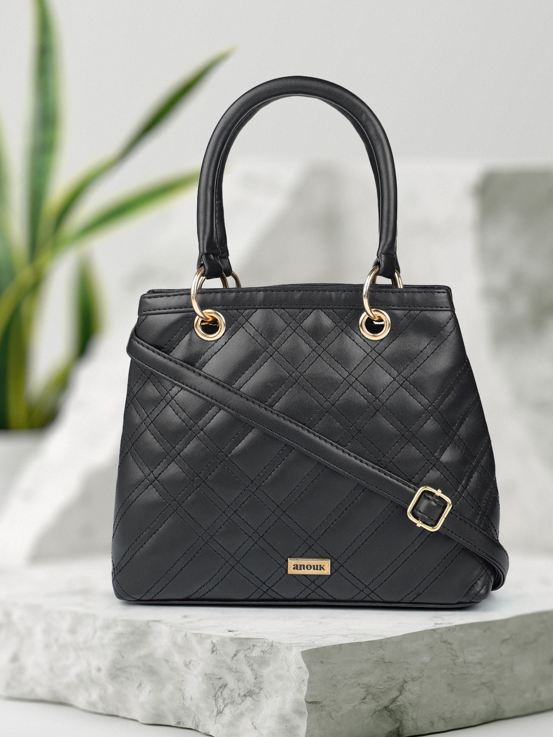 

Anouk Black Quilted Shoulder Bag