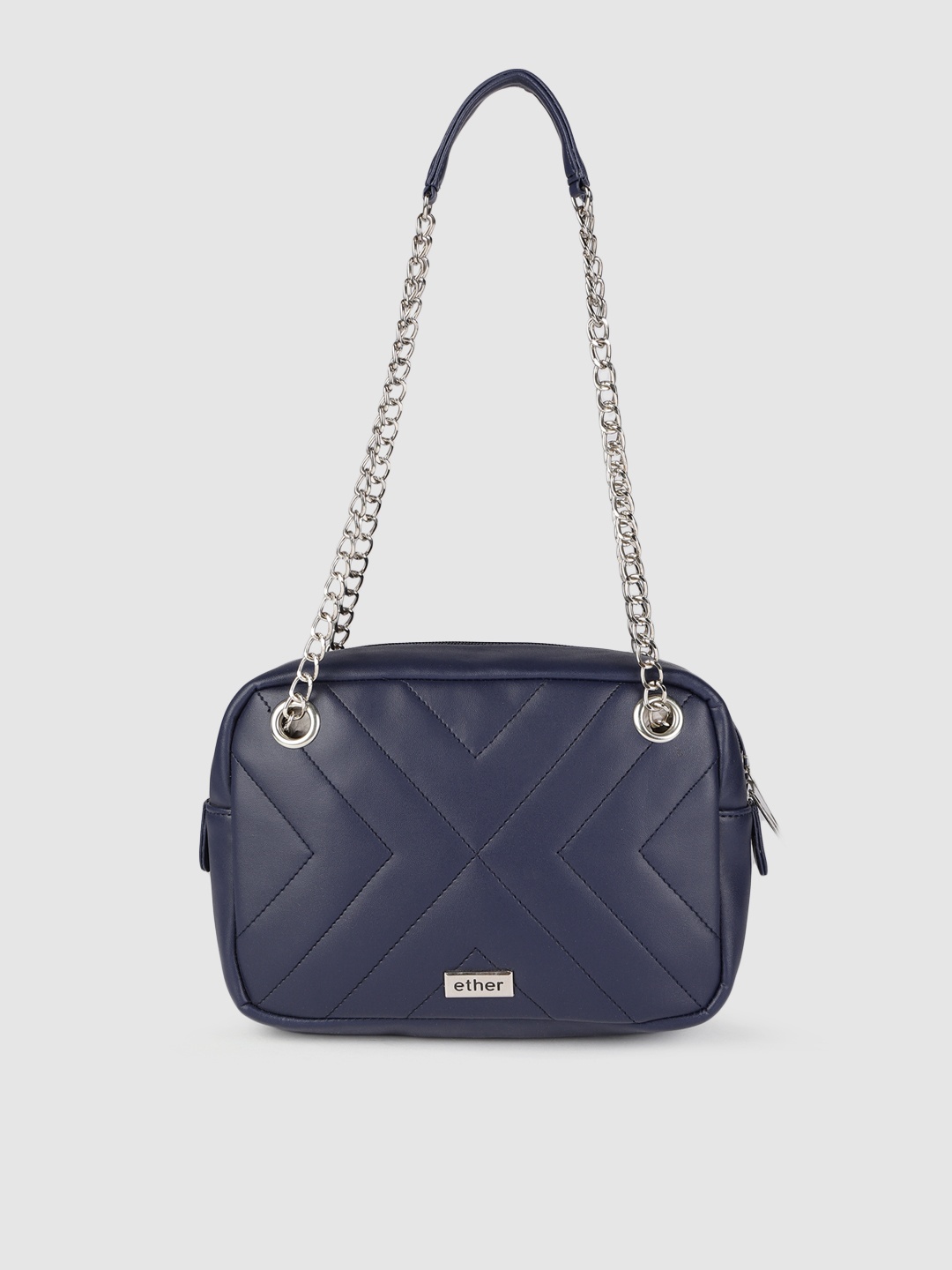 

ether Navy Blue Quilted Shoulder Bag