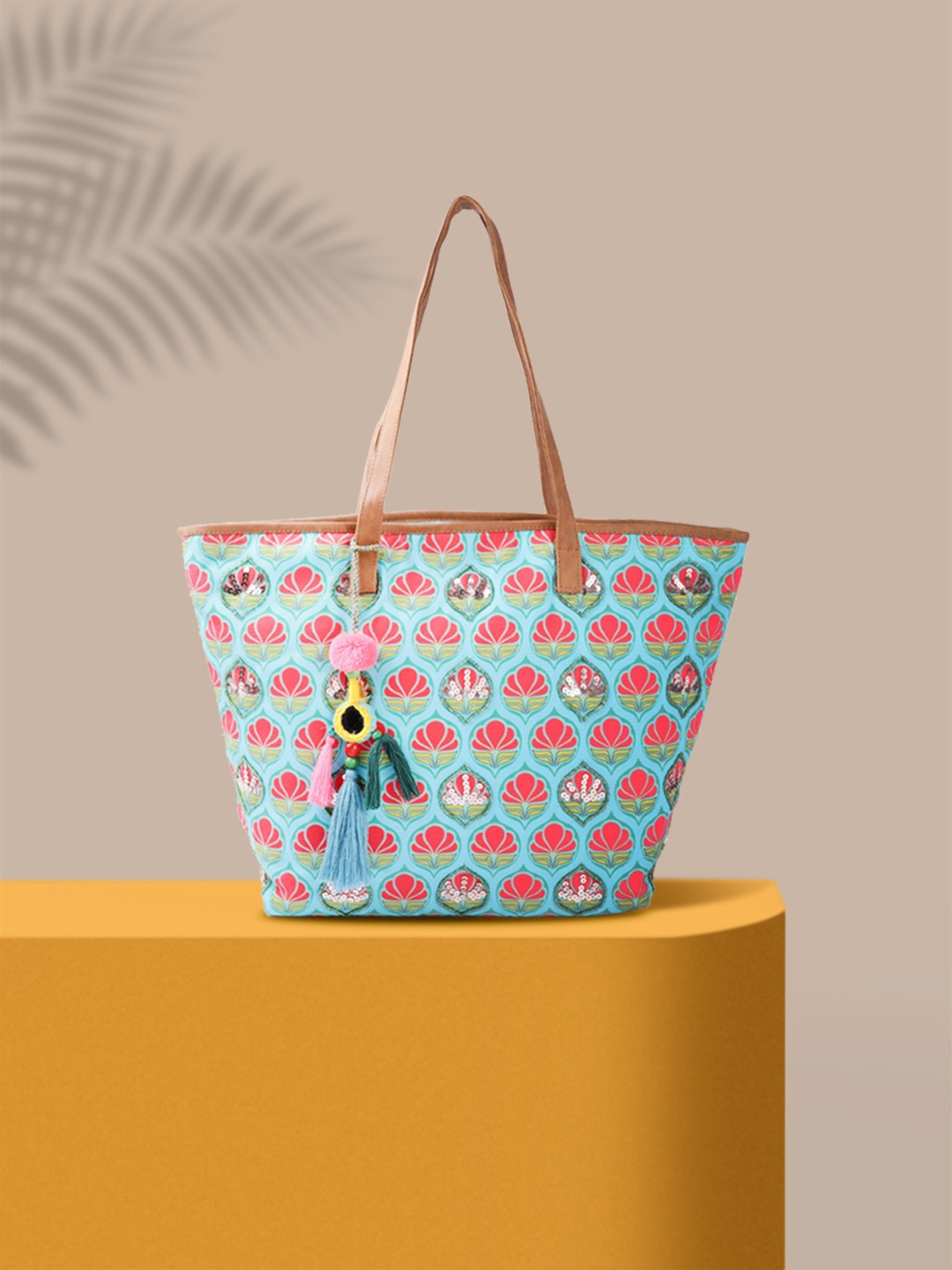 

Sangria Blue & Red Ethnic Motifs Printed Shoulder Bag