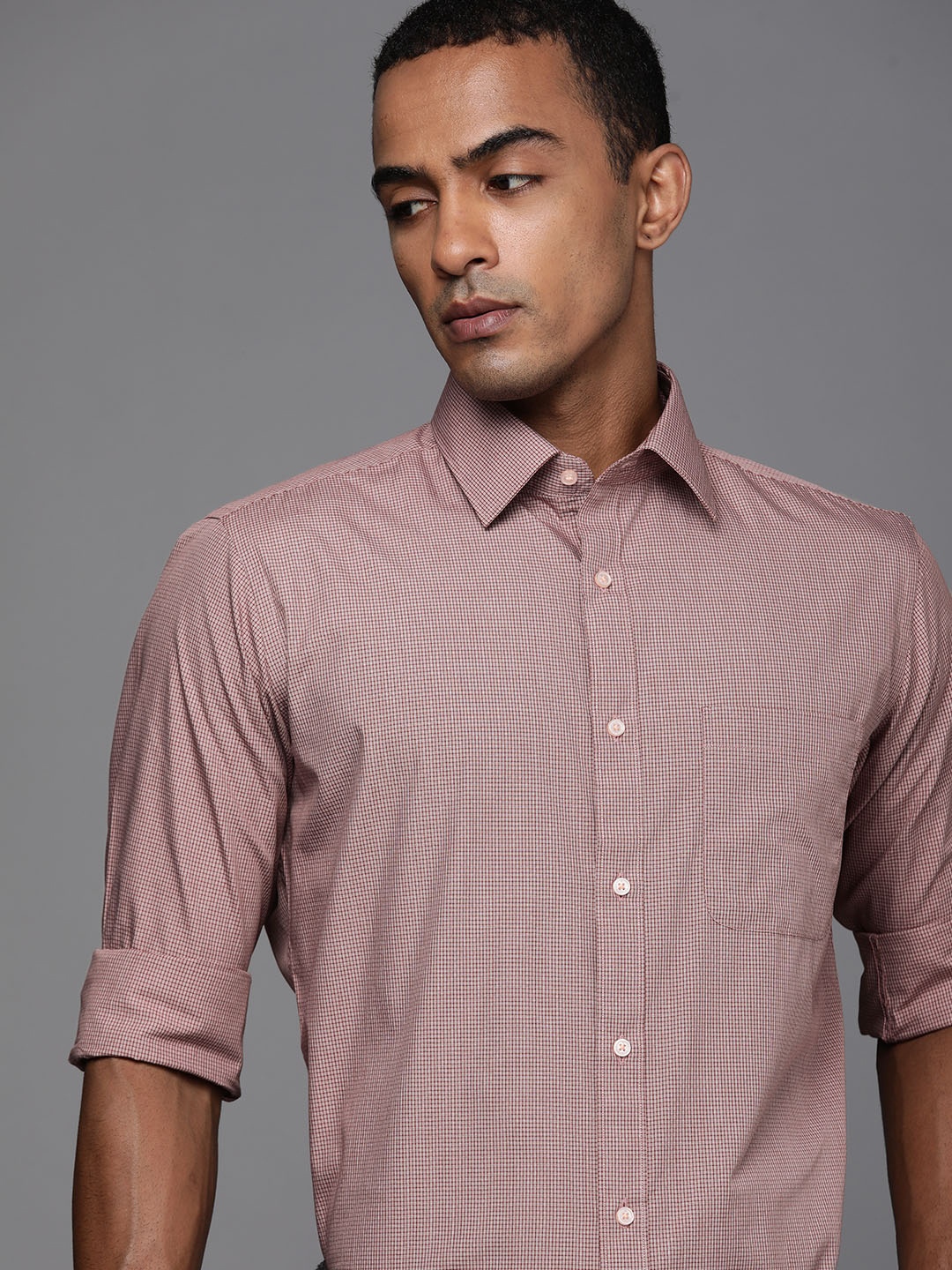 

Raymond Men Brown Slim Fit Checked Formal Shirt