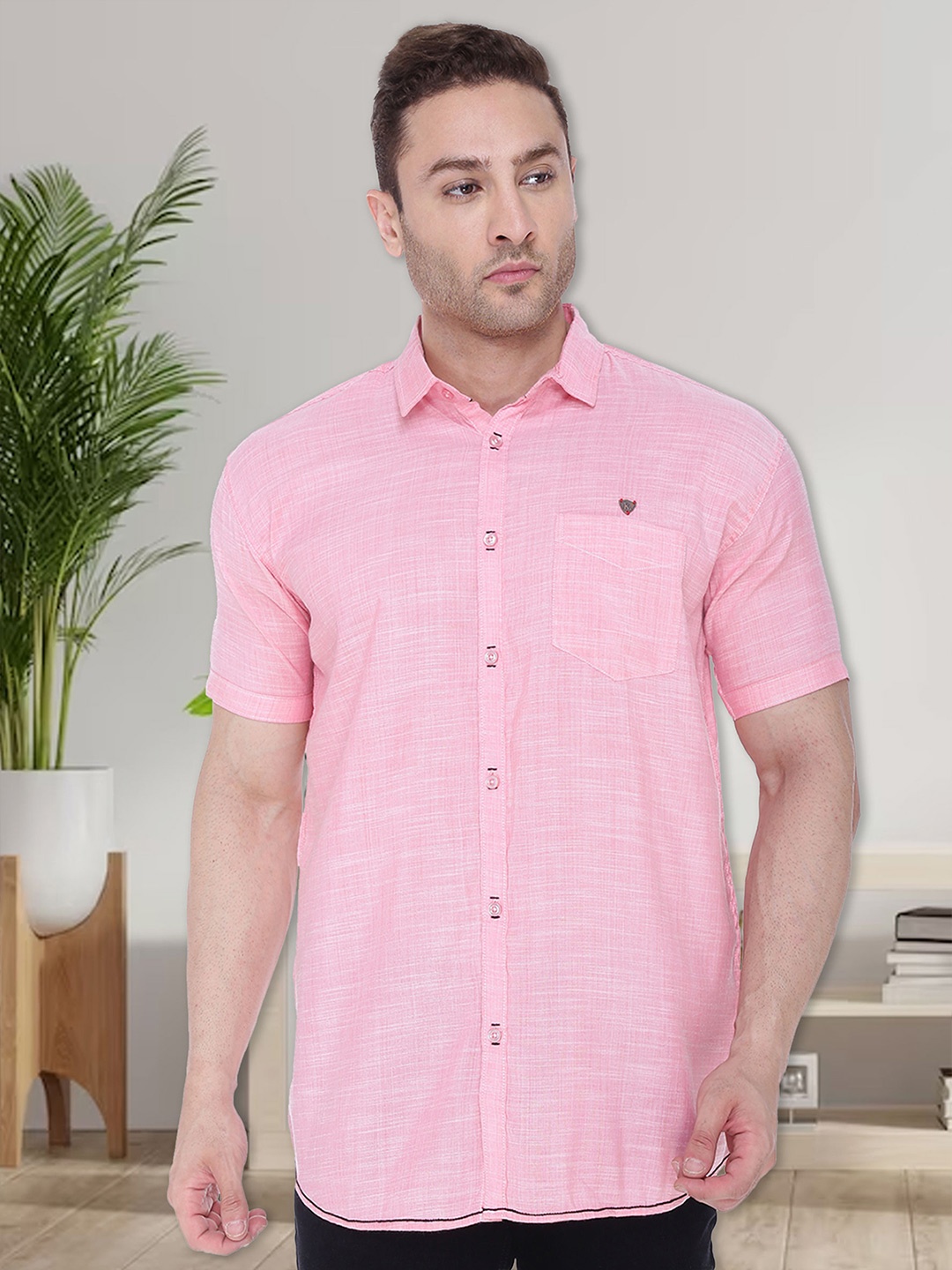 

Kuons Avenue Men Pink Smart Slim Fit Opaque Casual Shirt