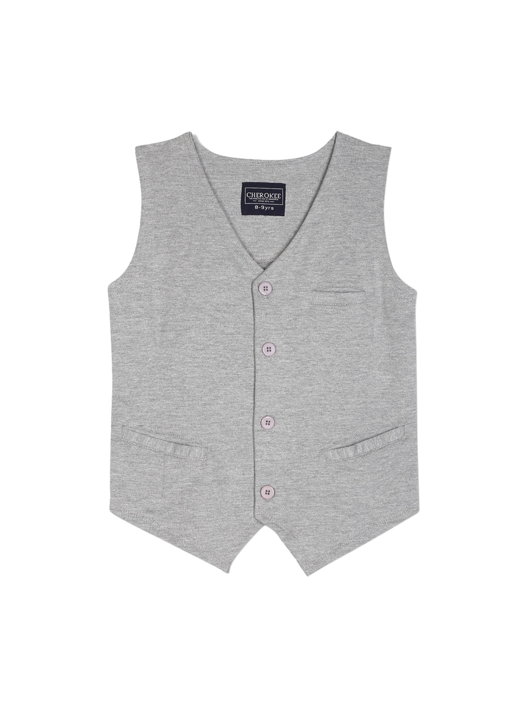 

Cherokee Boys Grey Solid Woven Design Cotton Waistcoat