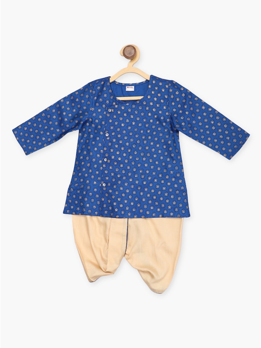 

Fabindia Infant Boys Navy Blue Ethnic Motifs Printed Kurti with Dhoti Pants