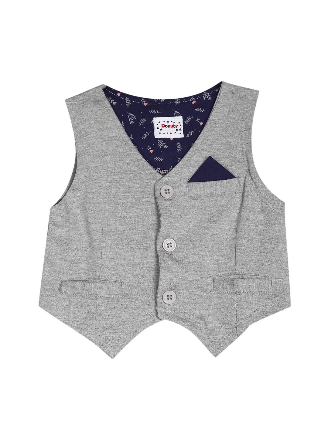 

Donuts Boys Grey Solid Cotton Woven Waist Coat