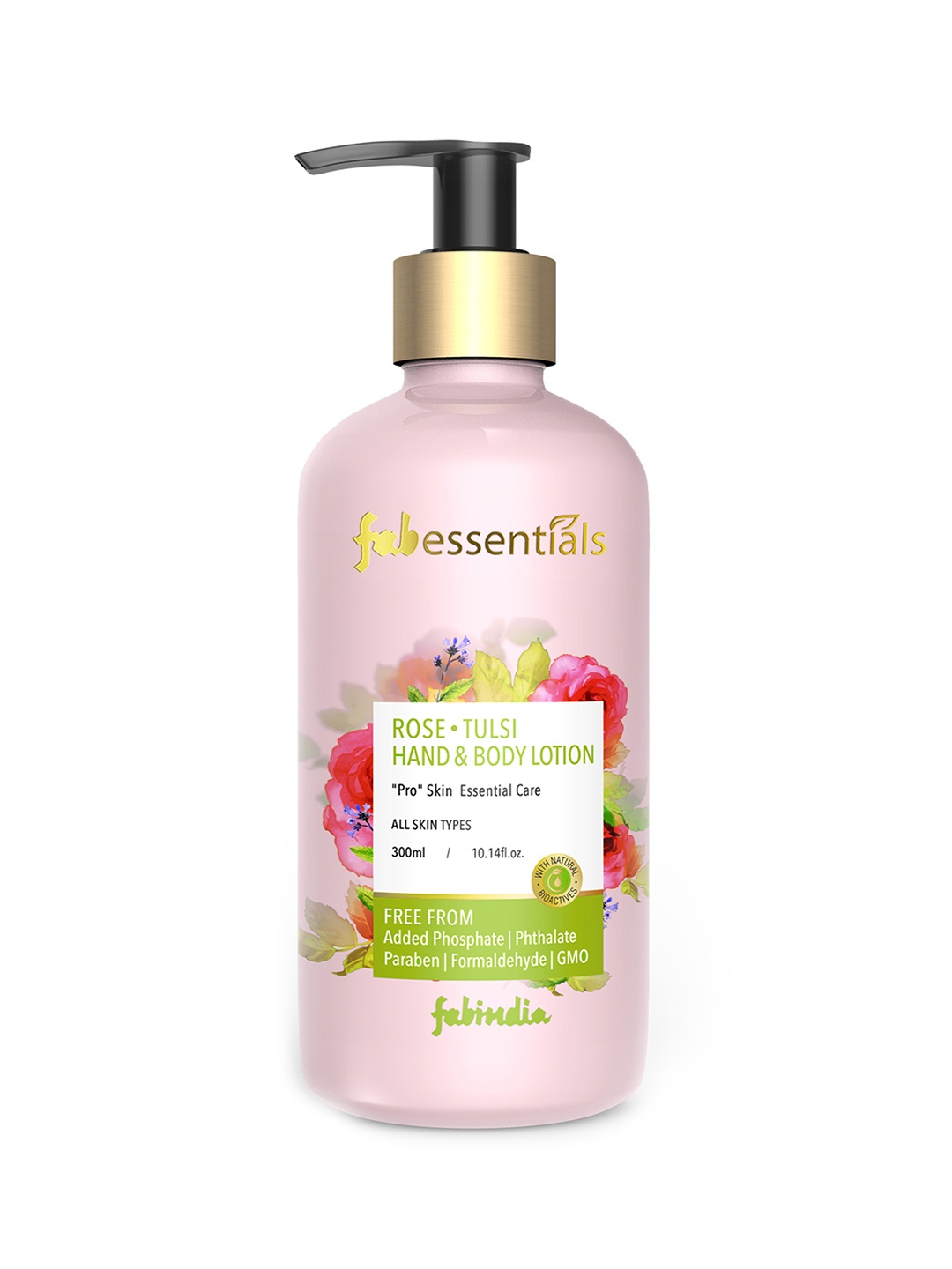 

Fabindia Rose Tulsi Hand & Body Lotion - 300 ml, Pink