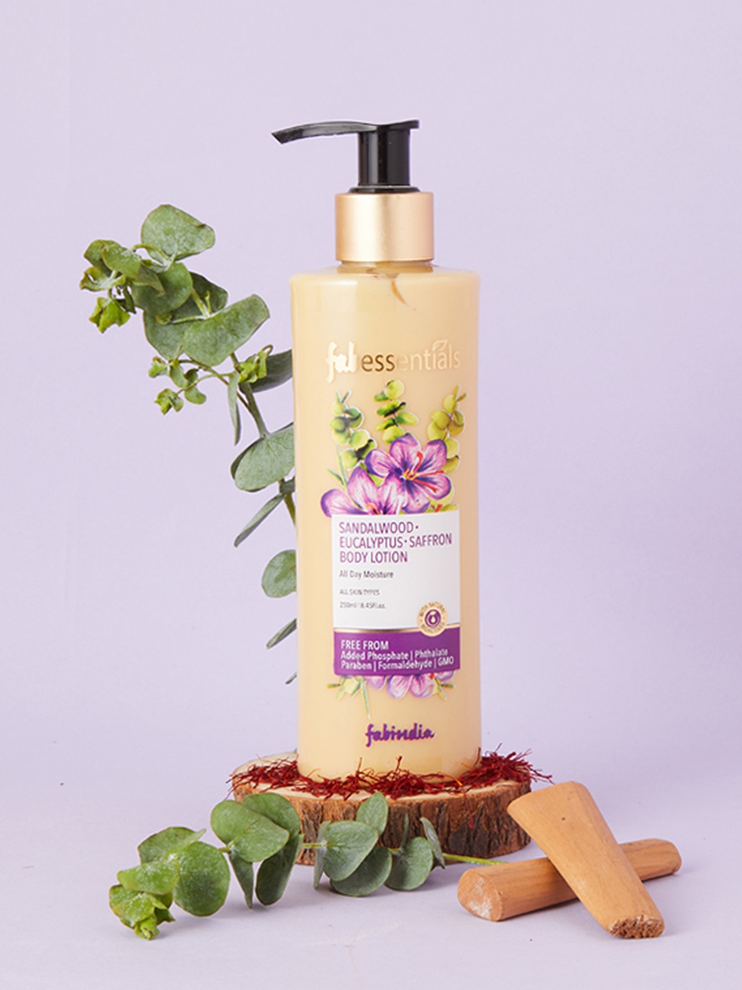

fabessential Sandalwood Eucalyptus Saffron Body Lotion - 250ml, Beige