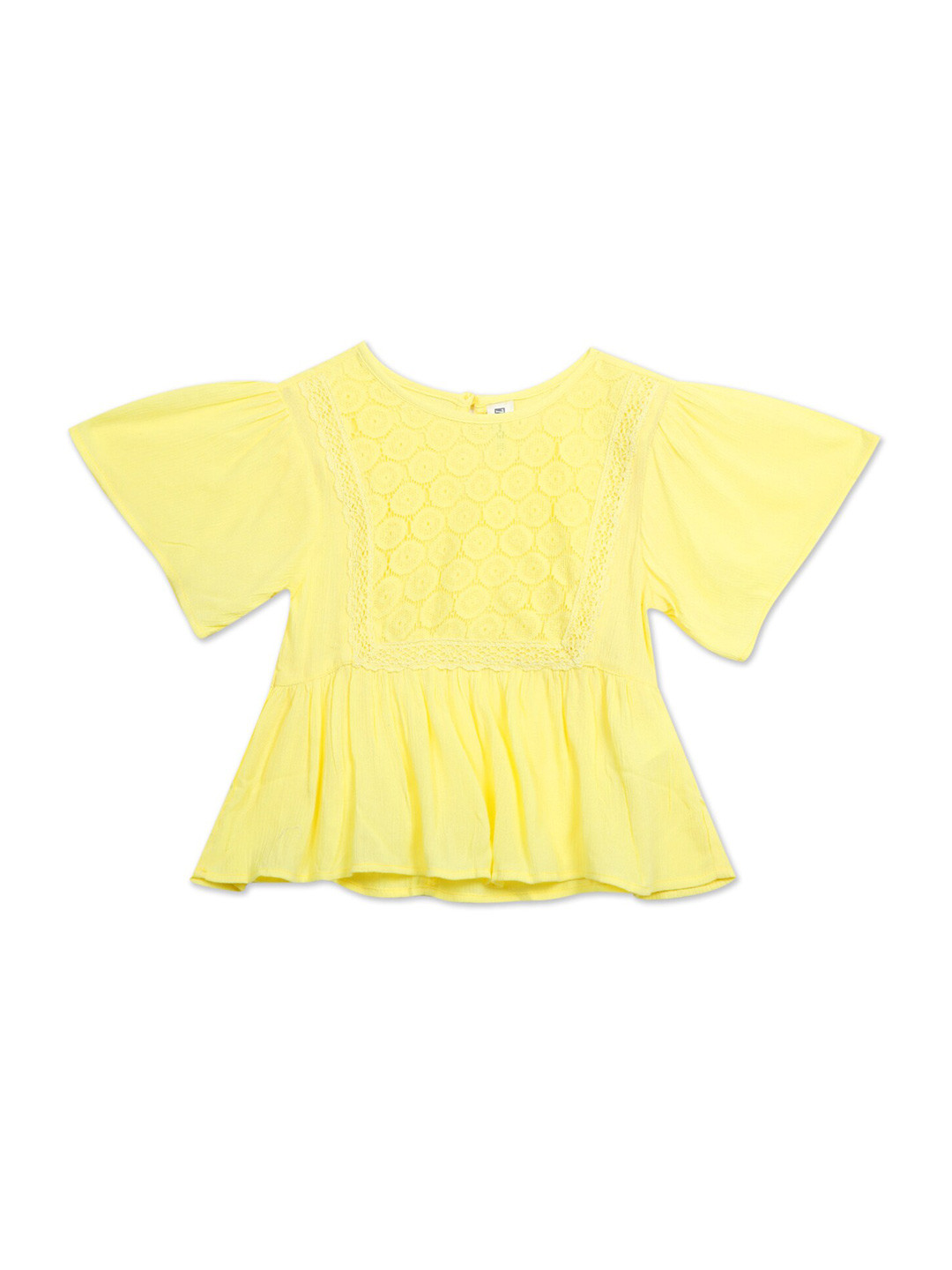 

Cherokee Girls Yellow Self Design A-Line Top