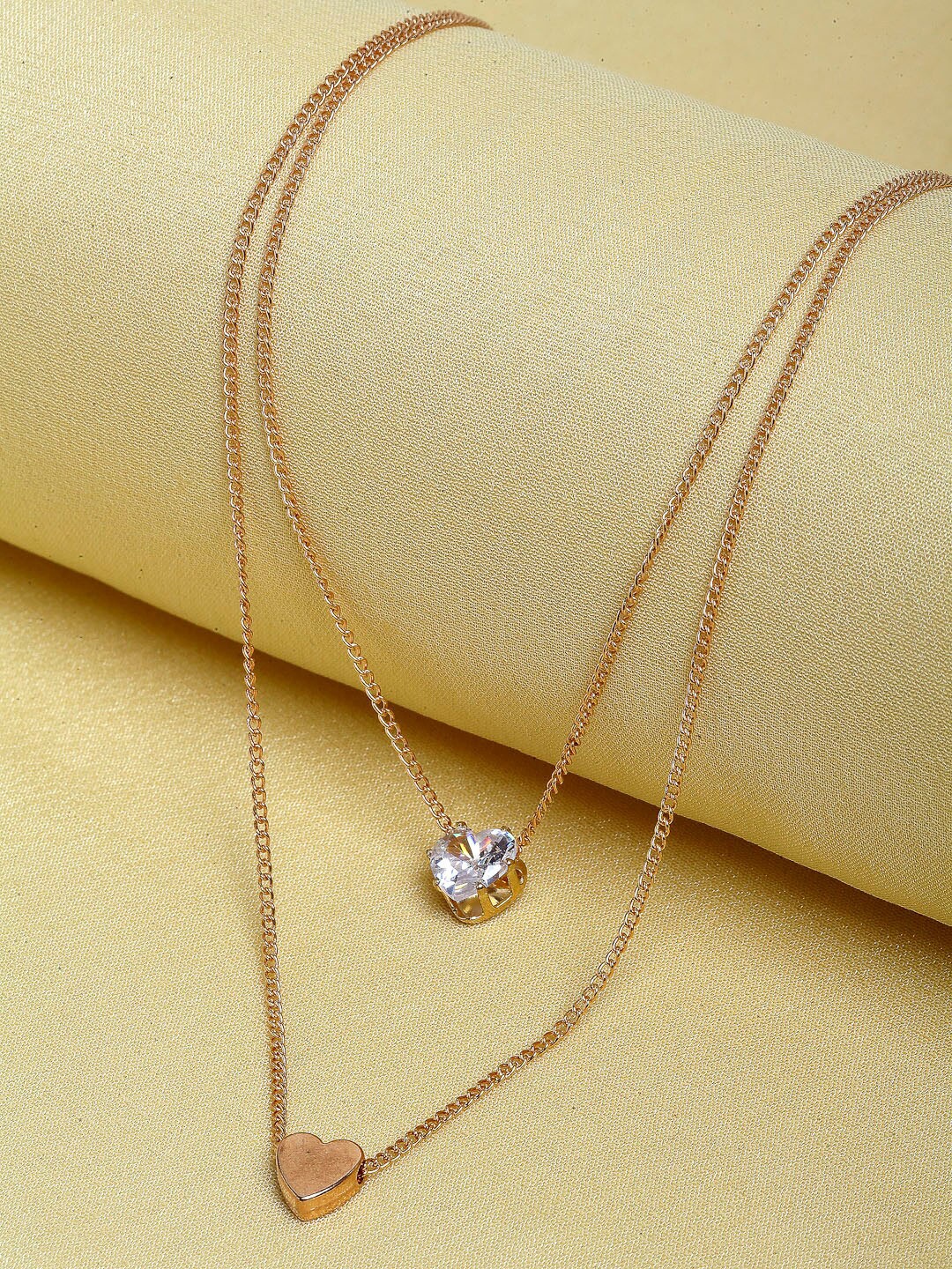

Ferosh Gold-Toned & White Gold-Plated Layered Necklace