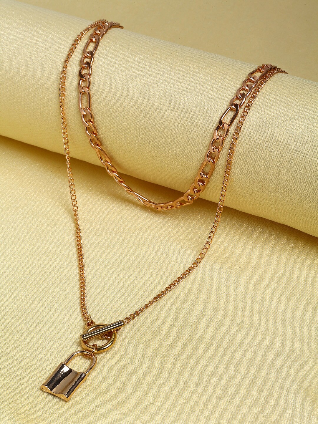 

Ferosh Gold-Plated Lock Layered Necklace