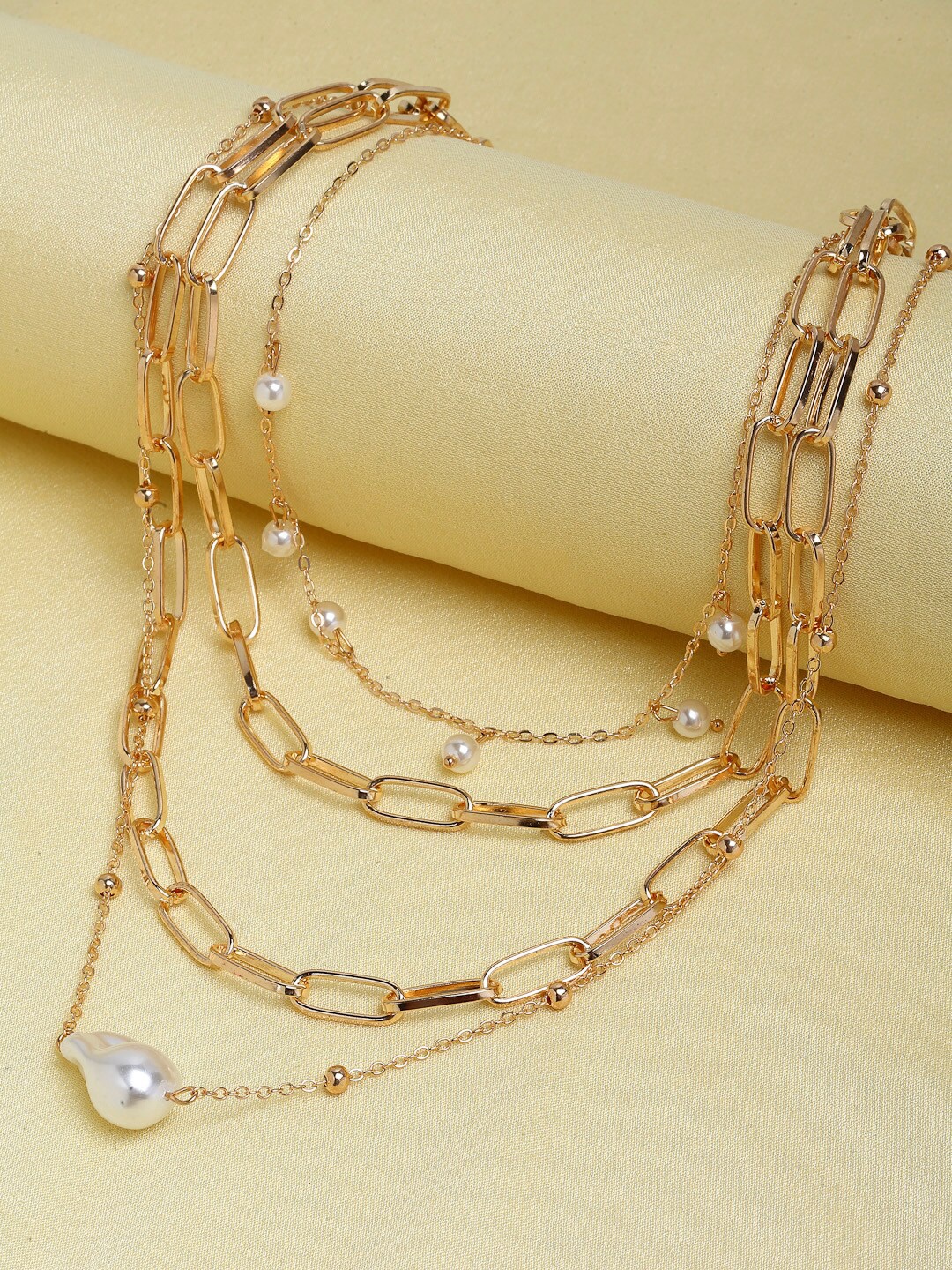 

Ferosh White Gold-Plated Pearl Layered Necklace