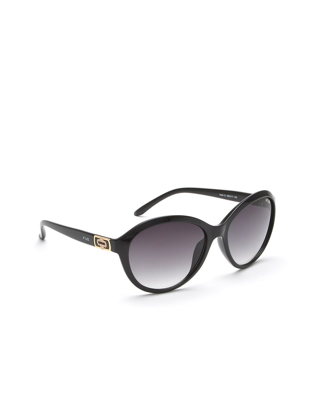 

IRUS by IDEE Women Black Lens & Black Oval Sunglasses IRS1045C1SG