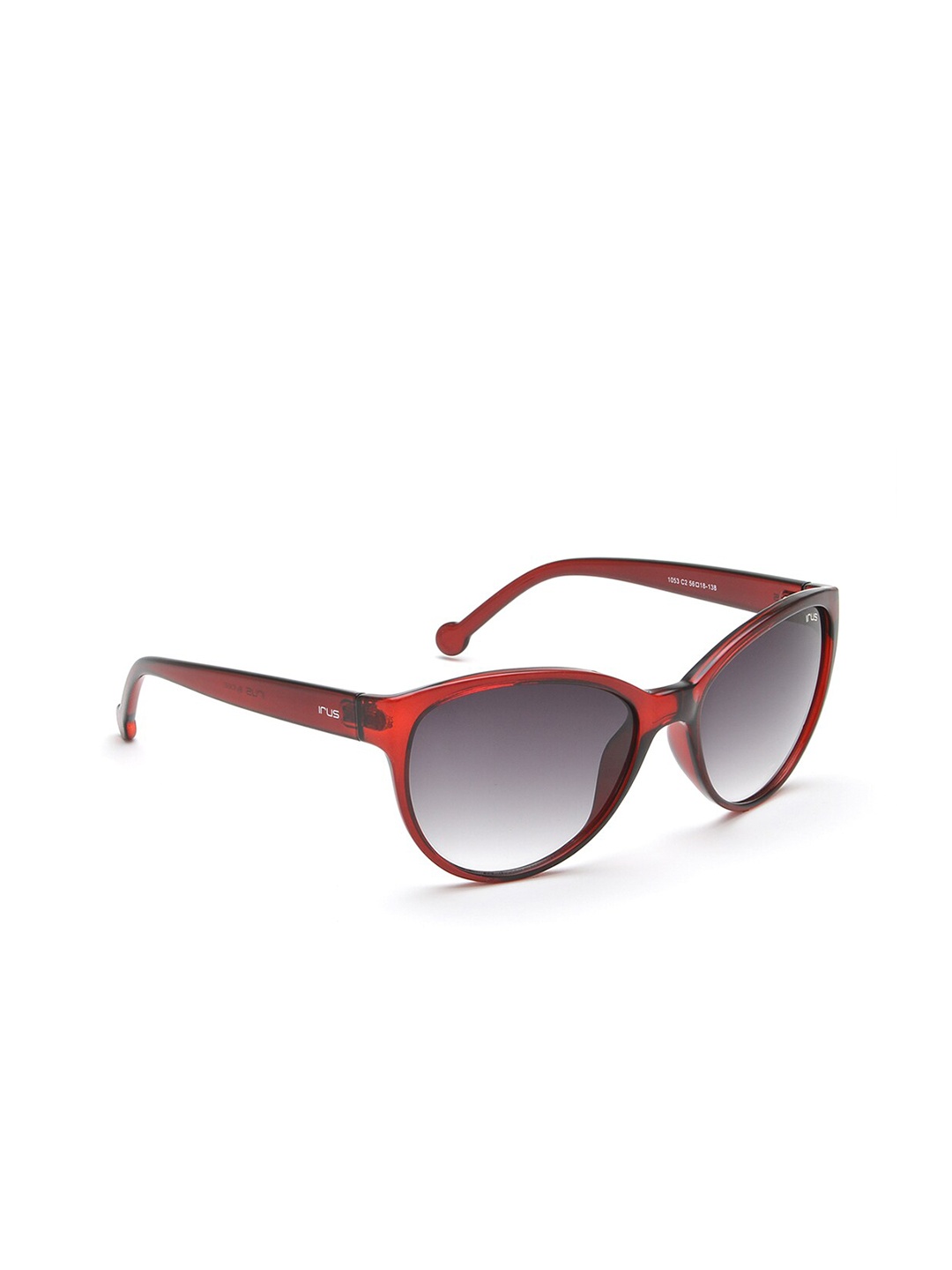 

IRUS by IDEE Women Black Lens & Red Oval Sunglasses IRS1053C2SG-Red