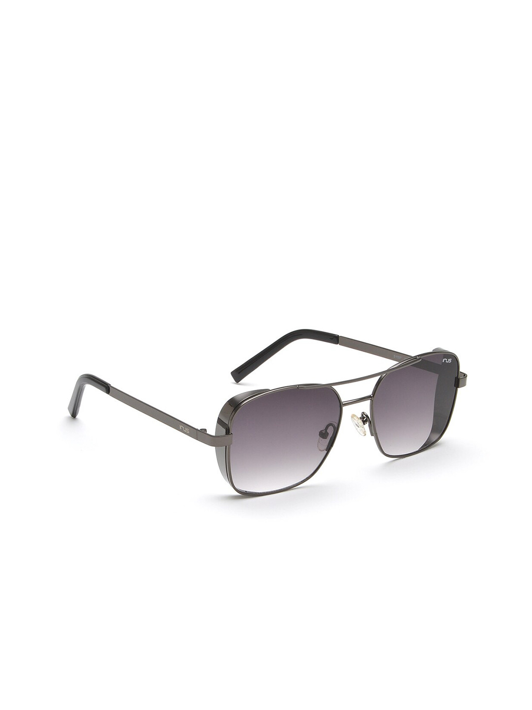 

IRUS by IDEE Men Black Lens & Gunmetal-Toned Square Sunglasses IRS1057C2SG