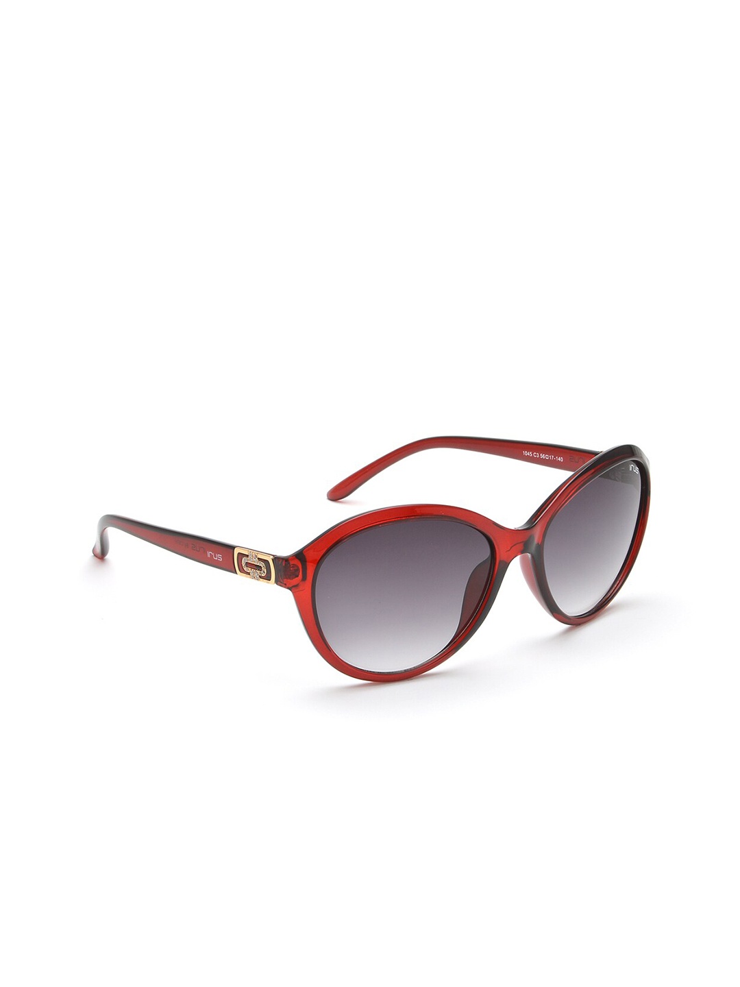 

IRUS by IDEE Women Black & Red Oval Sunglasses IRS1045C3SG