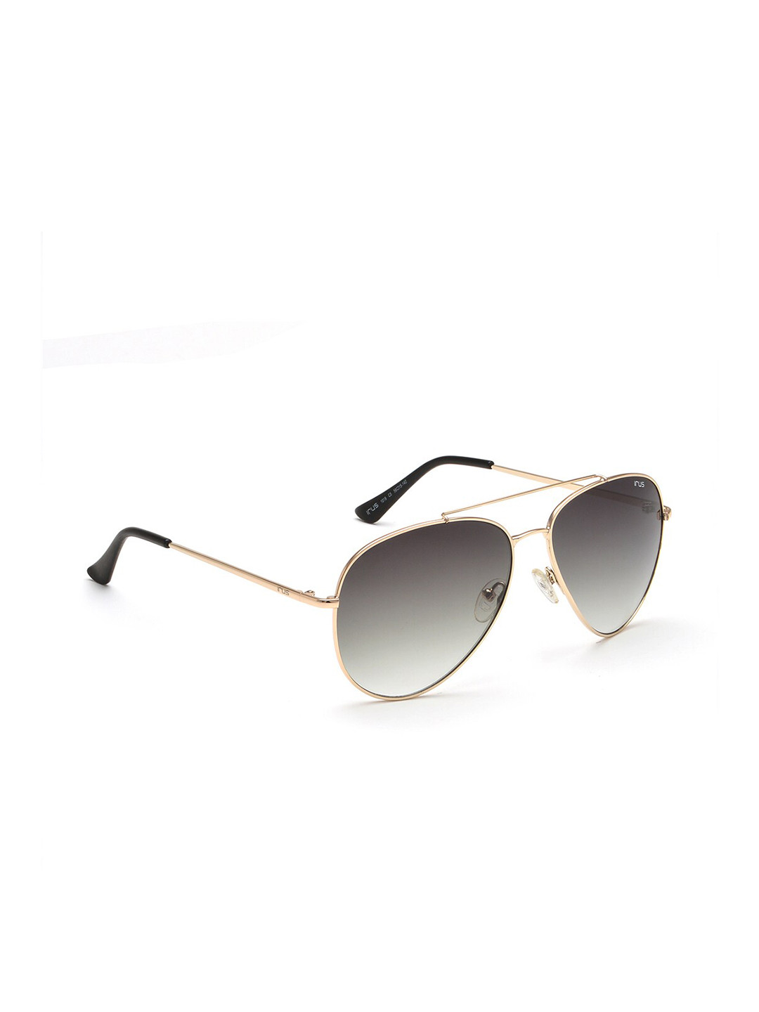 

IRUS by IDEE Unisex Black Lens & Gold-Toned Full Rim Aviator Sunglasses IRS1019C5SG-