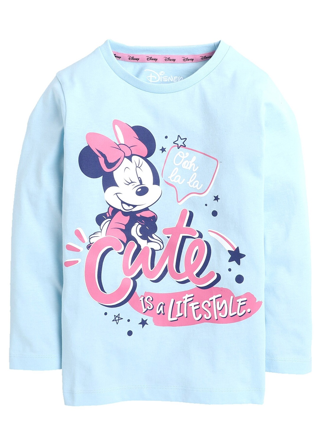 

KINSEY Girls Blue Minnie Mouse Printed Bio Finish Applique T-shirt