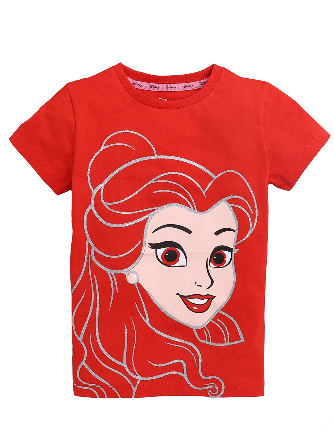 

KINSEY Girls Red & Beige Belle Printed Bio Finish Pure Cotton T-shirt