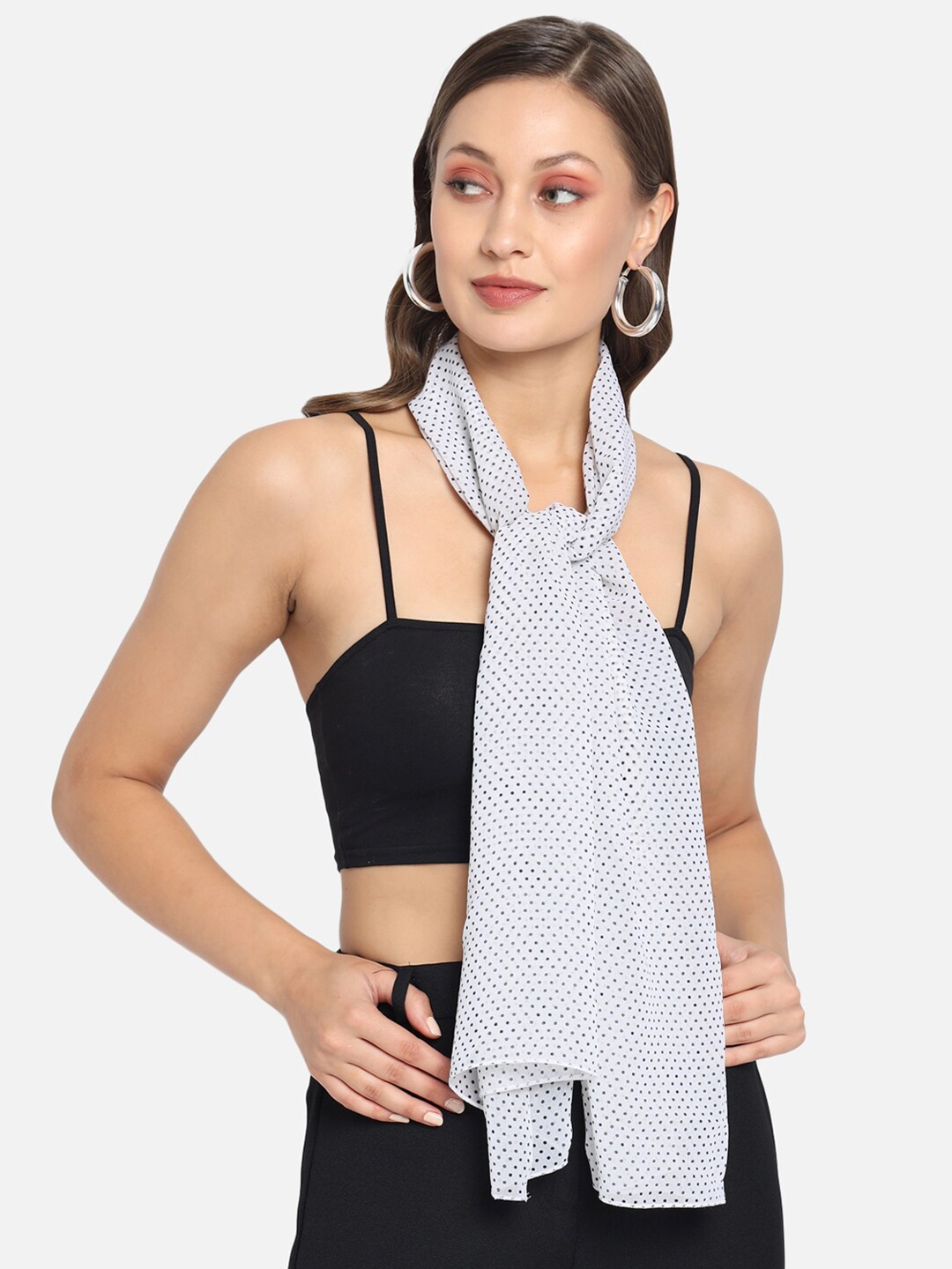 

Trend Arrest Women White & Black Printed Scarf