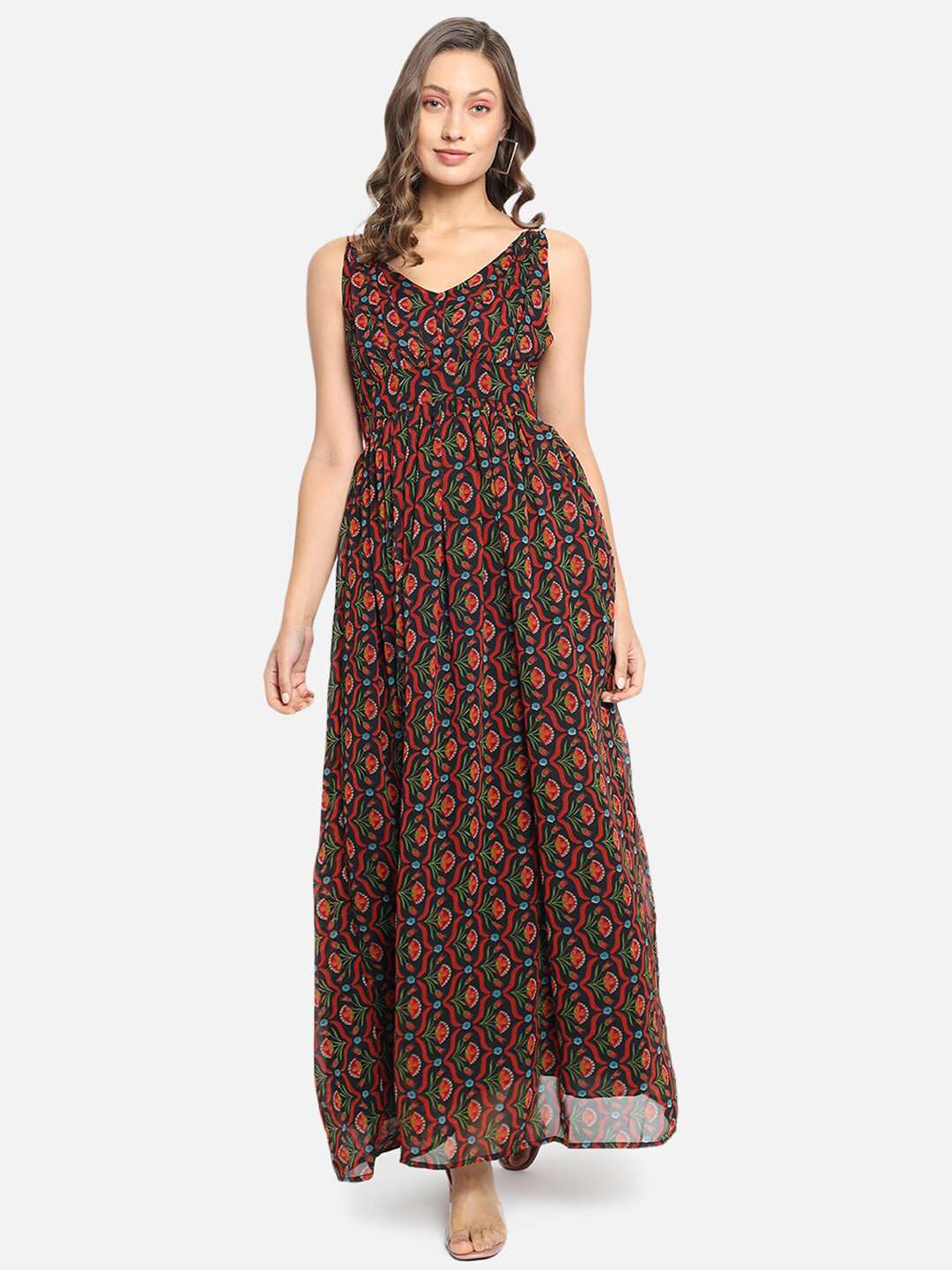 

Trend Arrest Black Floral Chiffon Maxi Dress