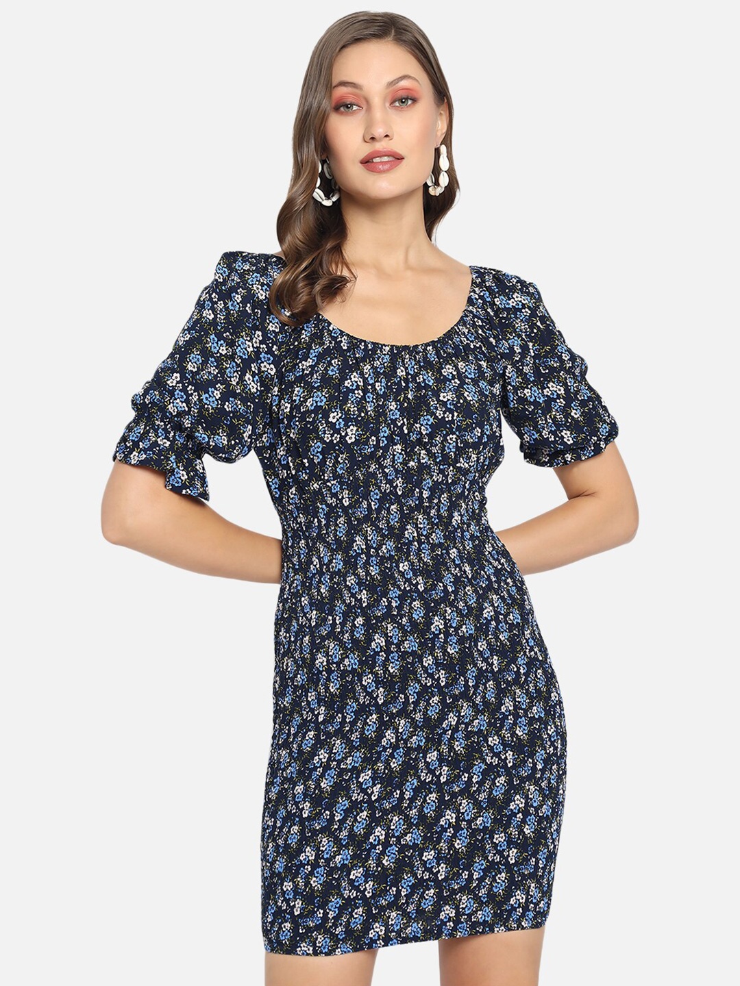 

Trend Arrest Blue Floral Sheath Dress