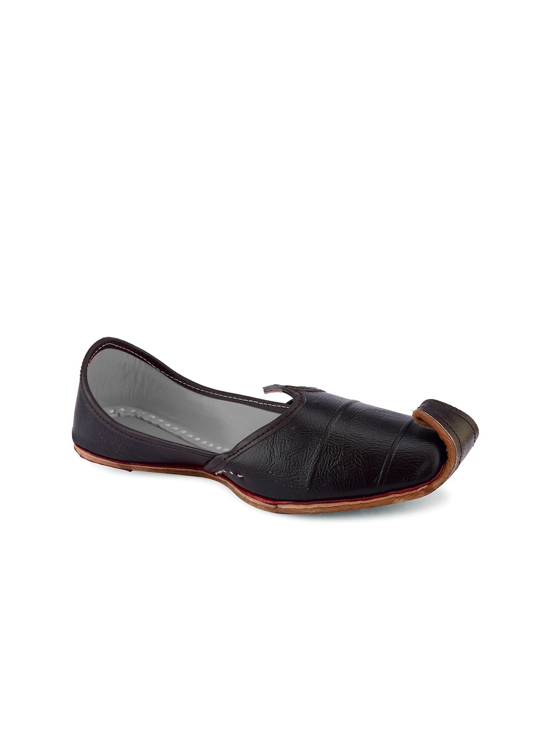 

DESI COLOUR Men Black Printed Leather Mojaris