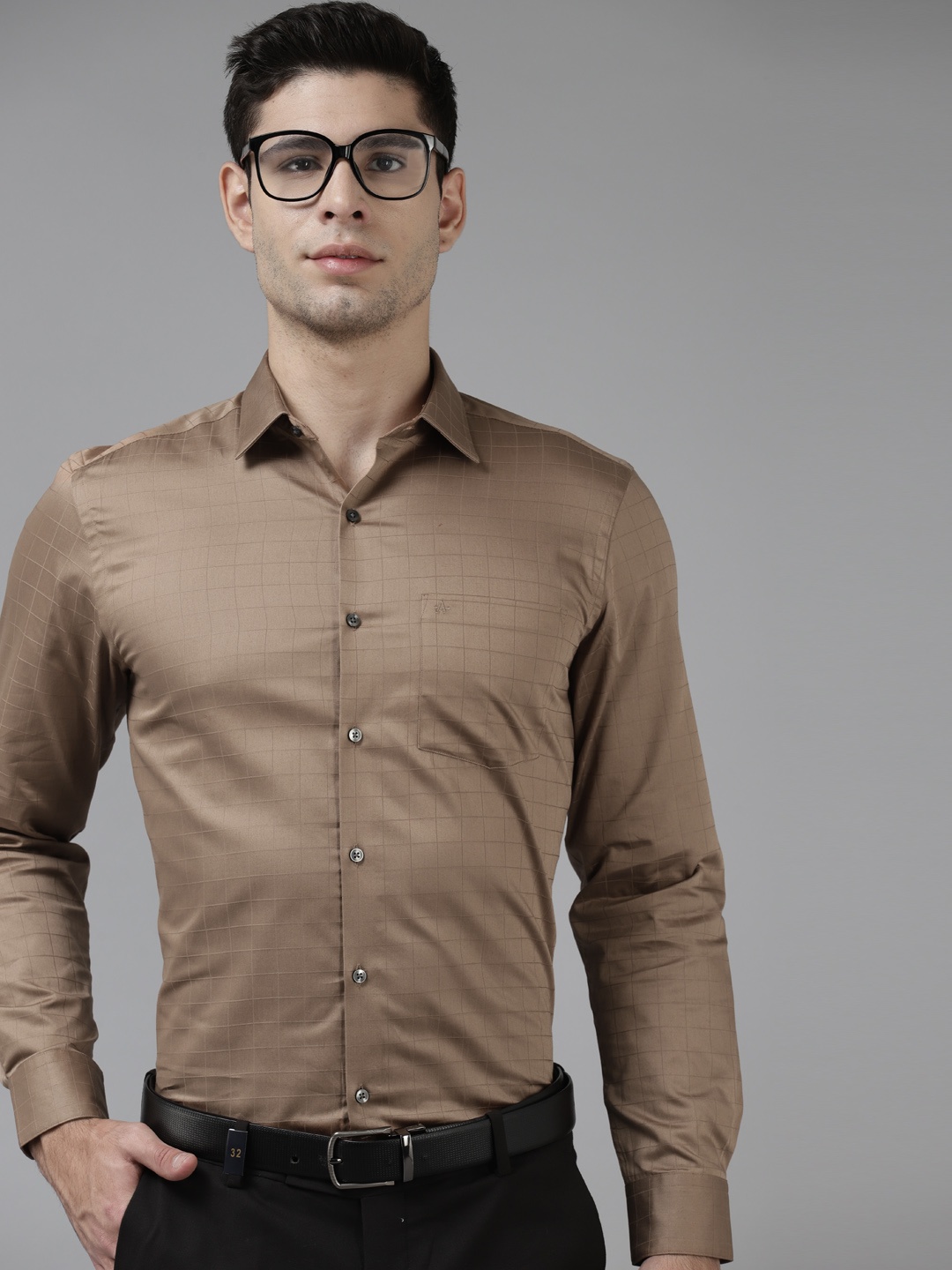 

Arrow Men Brown Pure Cotton Classic Checked Formal Shirt