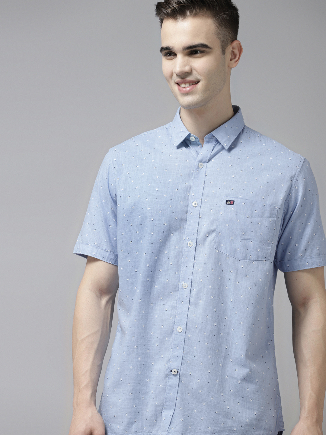 

Arrow Men Blue Pure Cotton Printed Casual Shirt